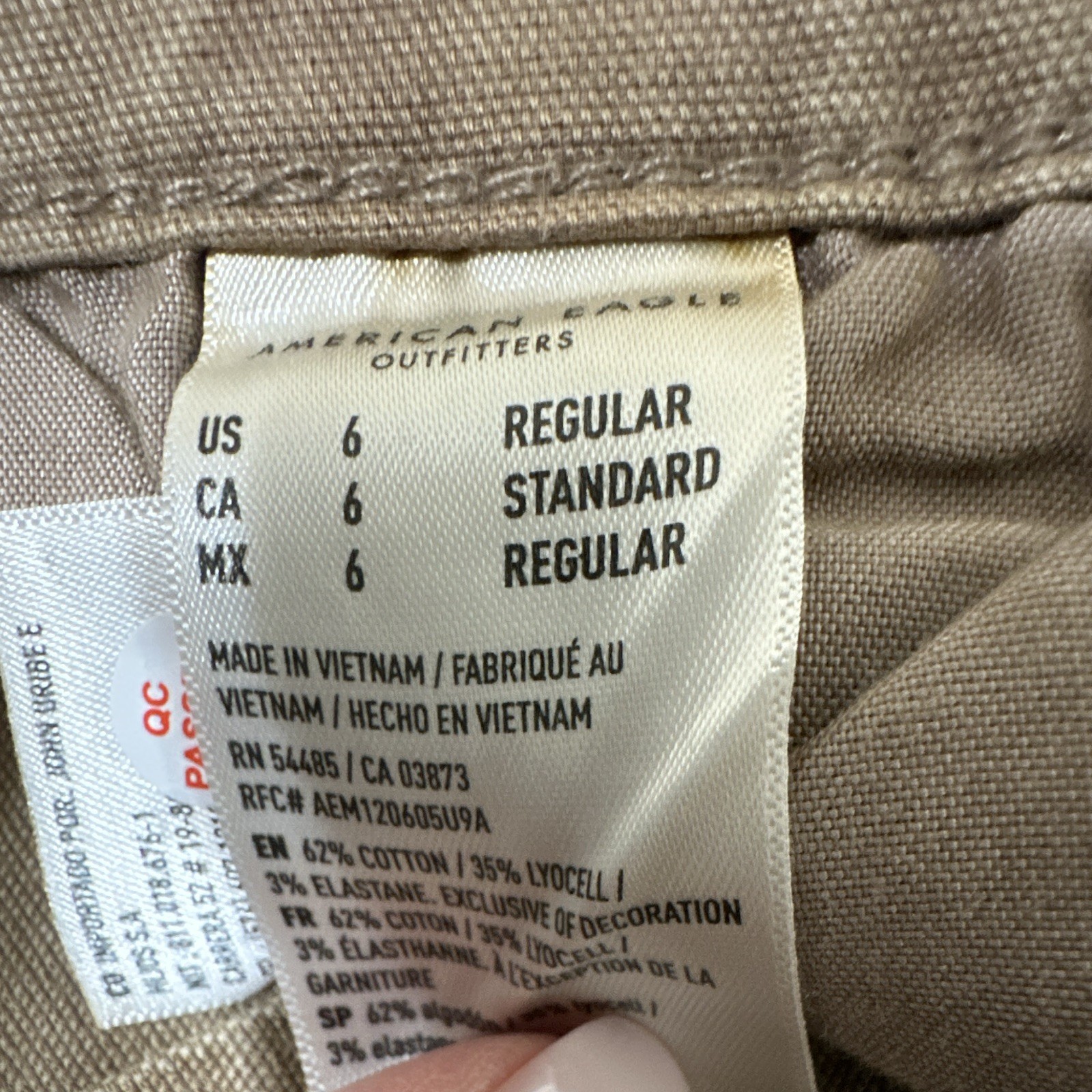 American Eagle Women’s High-Rise Straight Carpenter Pants Beige Stretch sz 6