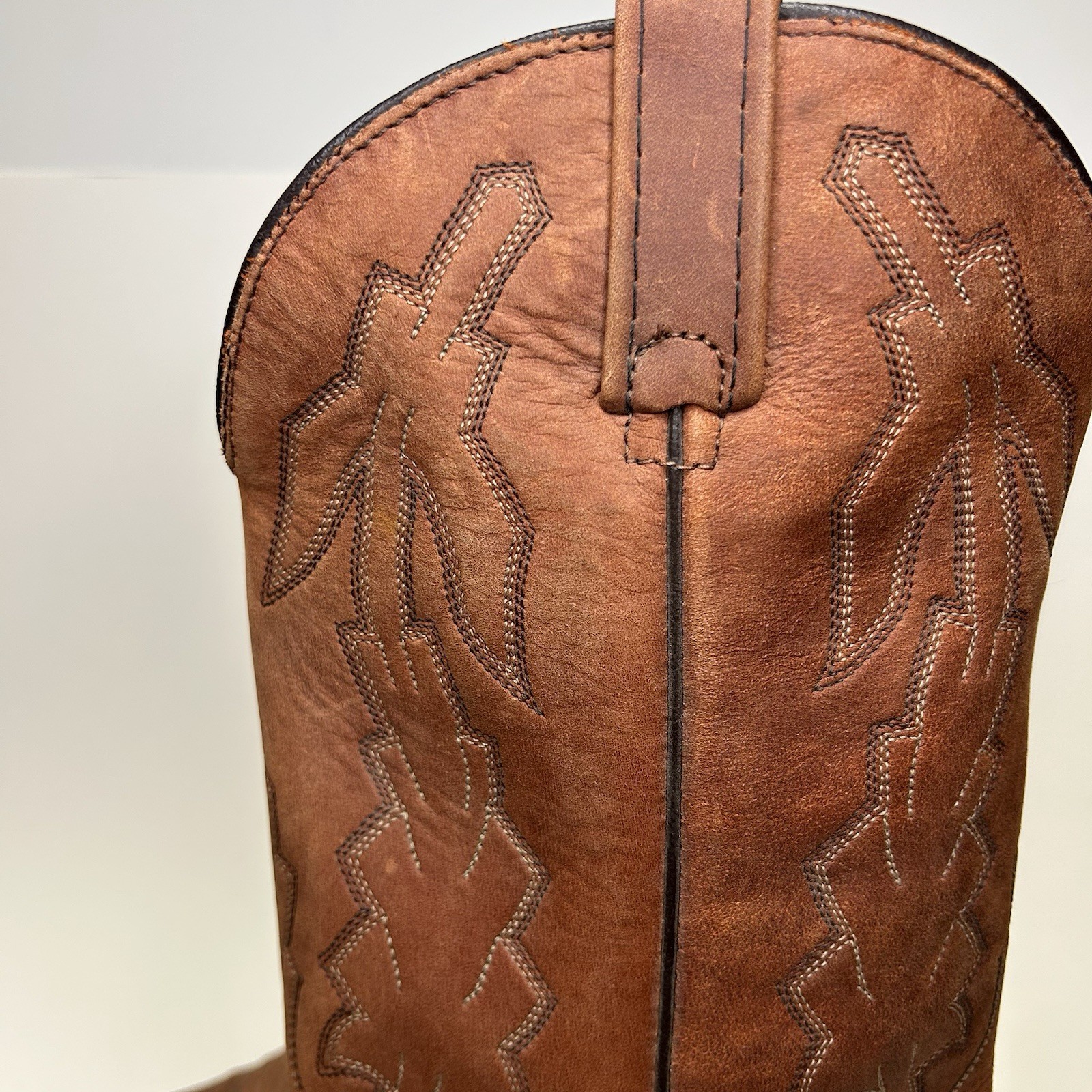 EUC Vintage Dan Post Marlboro Western Leather Cowboy Boots Brown P2551 Size 7 EW