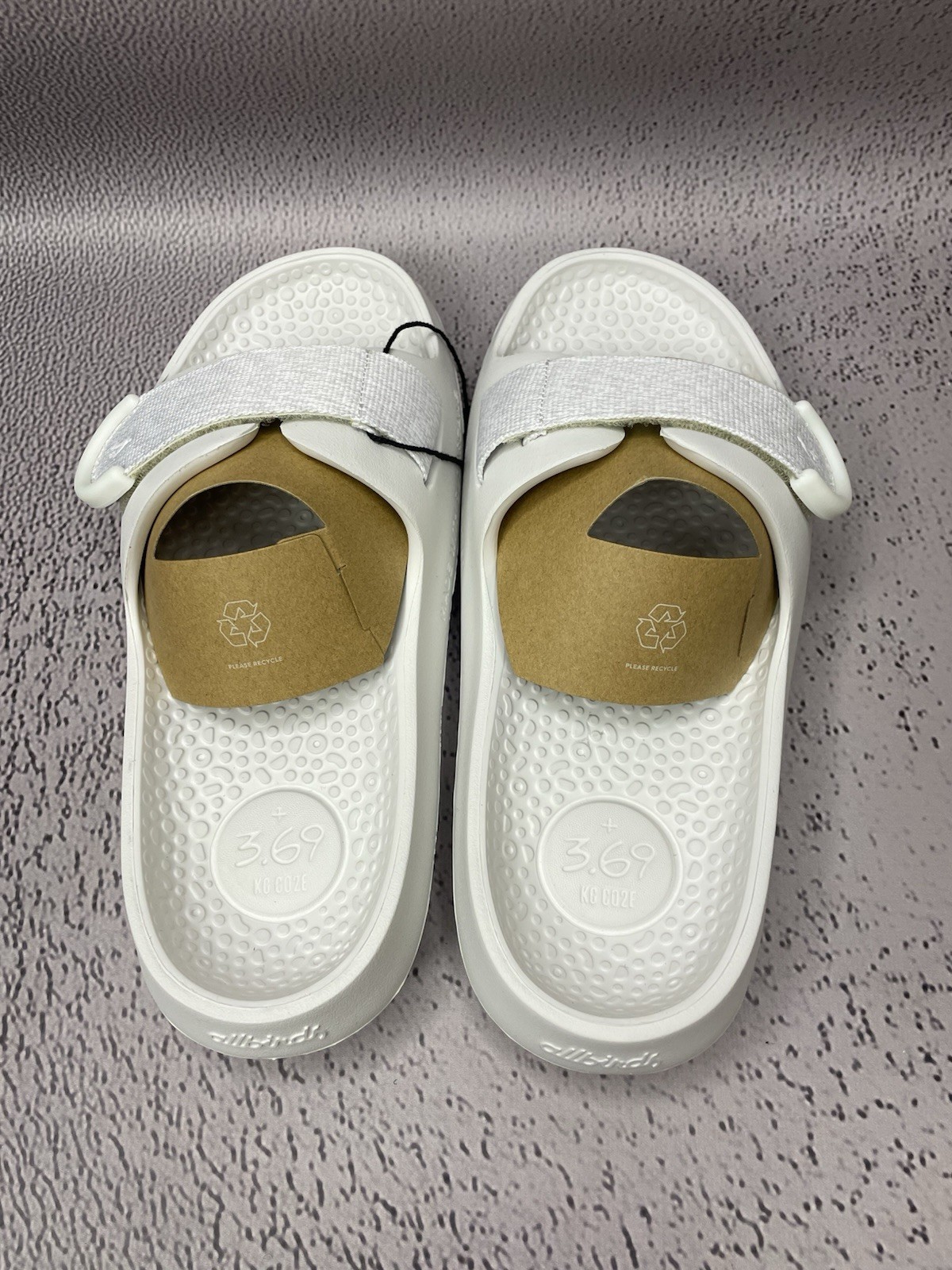 Allbirds Unisex Sugar Slide Sandals White Blizzard Eco Friendly Size W 13 M 11