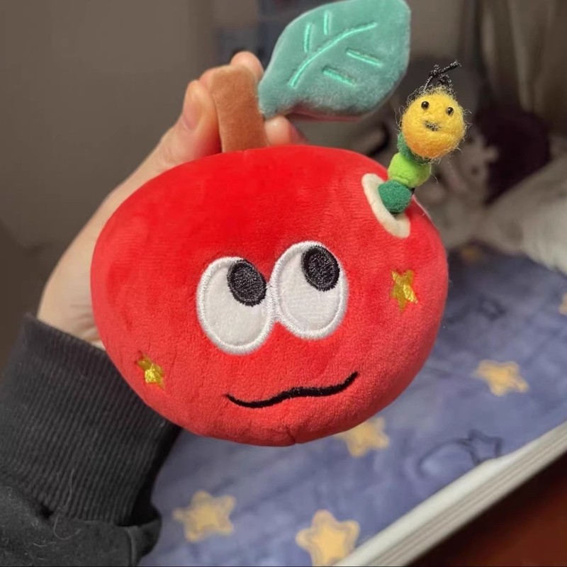 Plush Apples Keychain for Women Handbag Bag Charms Artistic Keychain Accessories