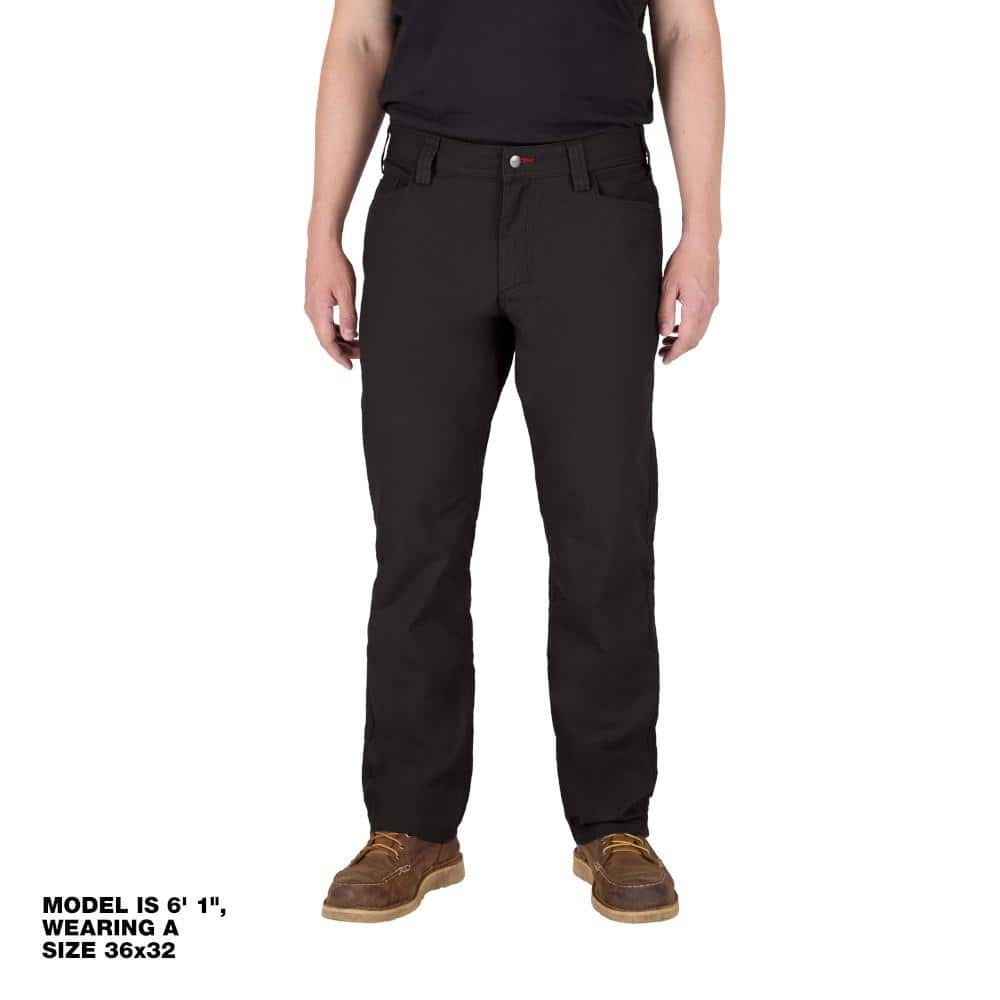Milwaukee Men’s 34 in. x 32 in. Black Cotton/Polyester Work Pants with 7 Pockets
