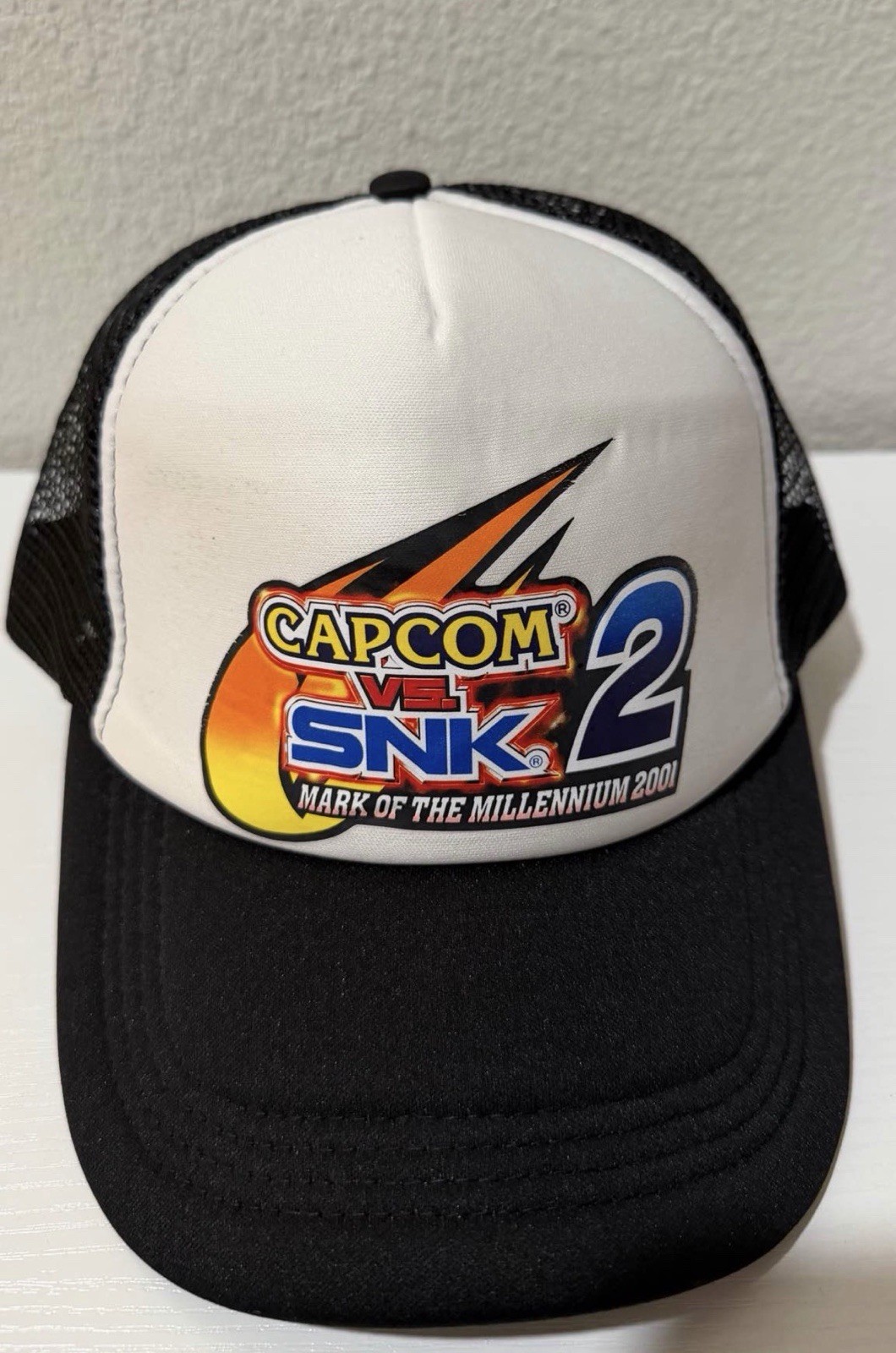 Capcom vs SNK 2 Trucker Hat Black/White Graphic Print Snapback Adjustable