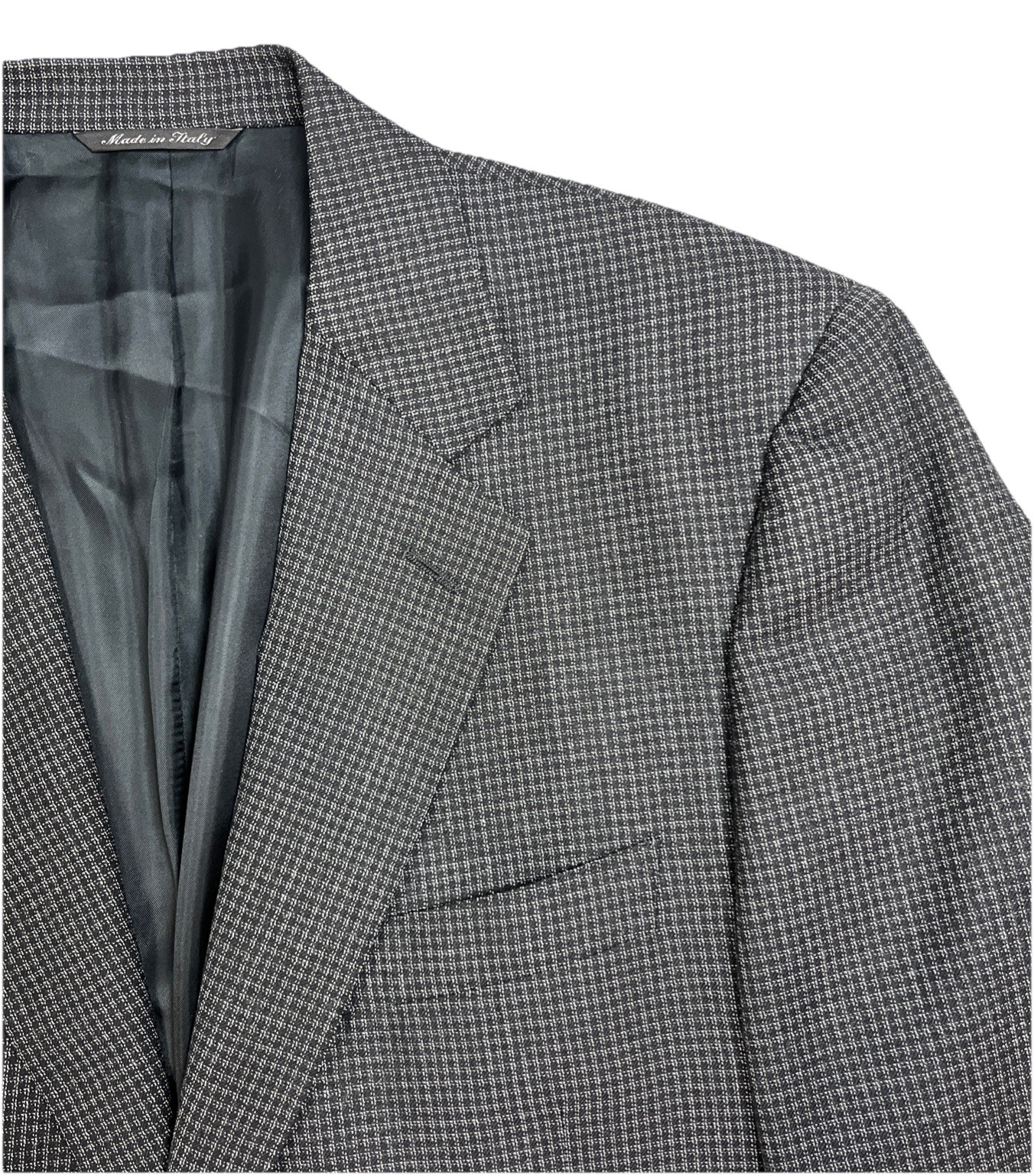 Canali Mens Wool Micro Check Textured Weave Black Blazer Jacket EU 50 /US 40R