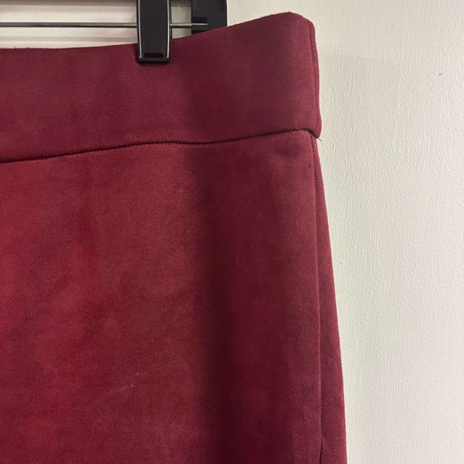 Fashion To Figure Rust Cranberry Red Faux Suede Pull On Pants Plus Size 1X