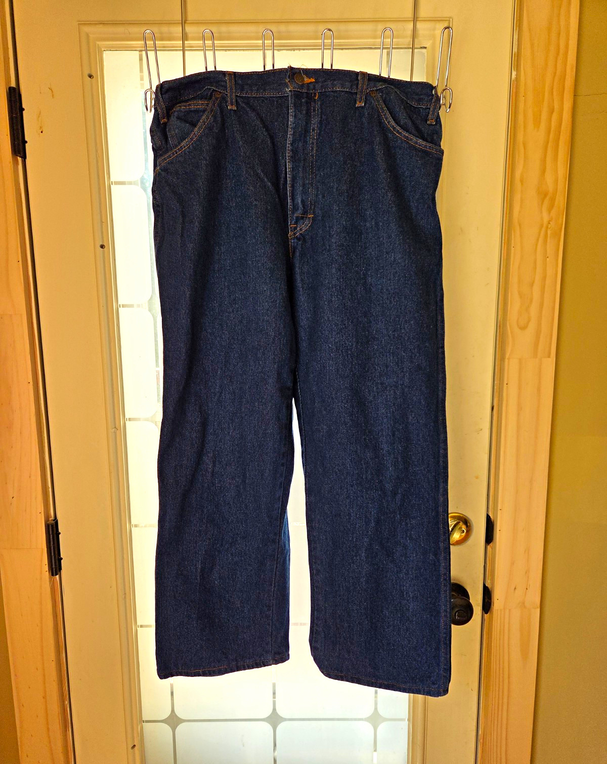 Dickies Men’s Relaxed Fit Dark Wash Blue Denim Carpenter Jeans 5-Pocket 38×27