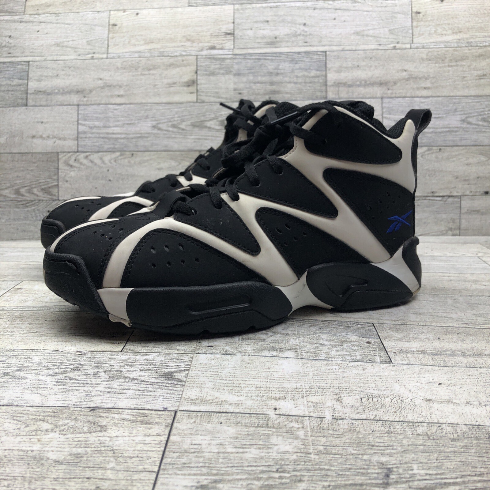 Reebok Kamikaze 1 Mid White Black Blue Size 5 mens