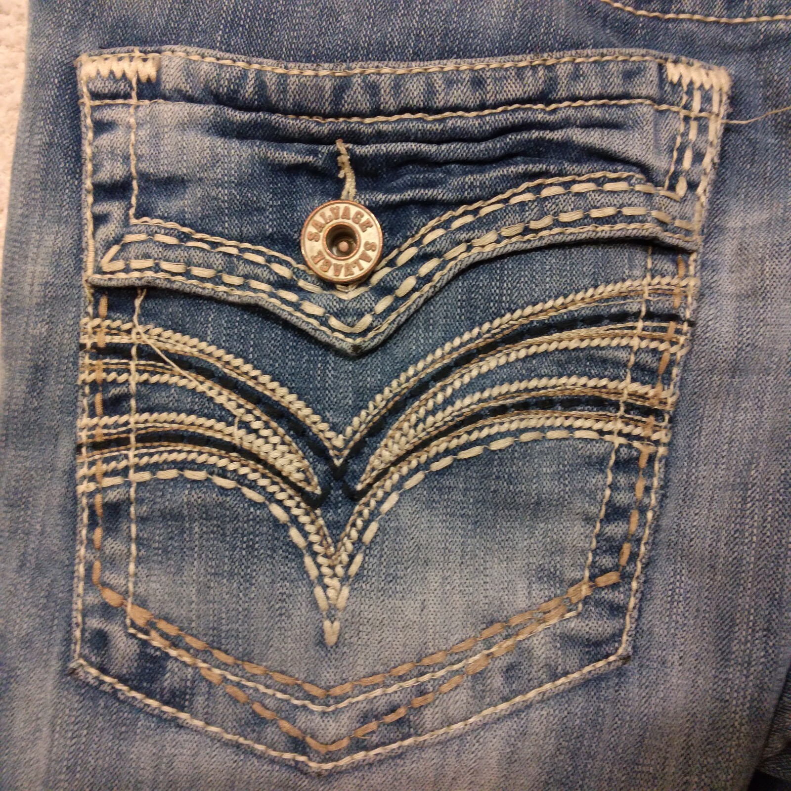 Salvage Anarchy BKE Buckle jeans mens 32R blue denim relaxed straight 35×31