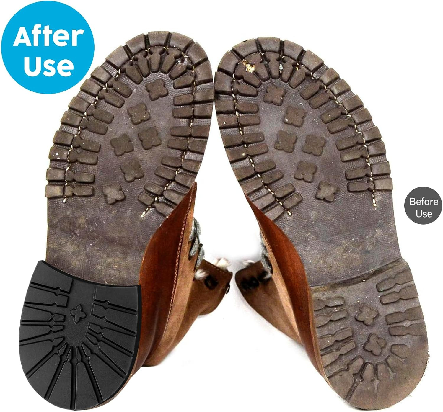a Pair Boot Heel Replacement Pads, Non-Slip Shoe Sole Protector, R