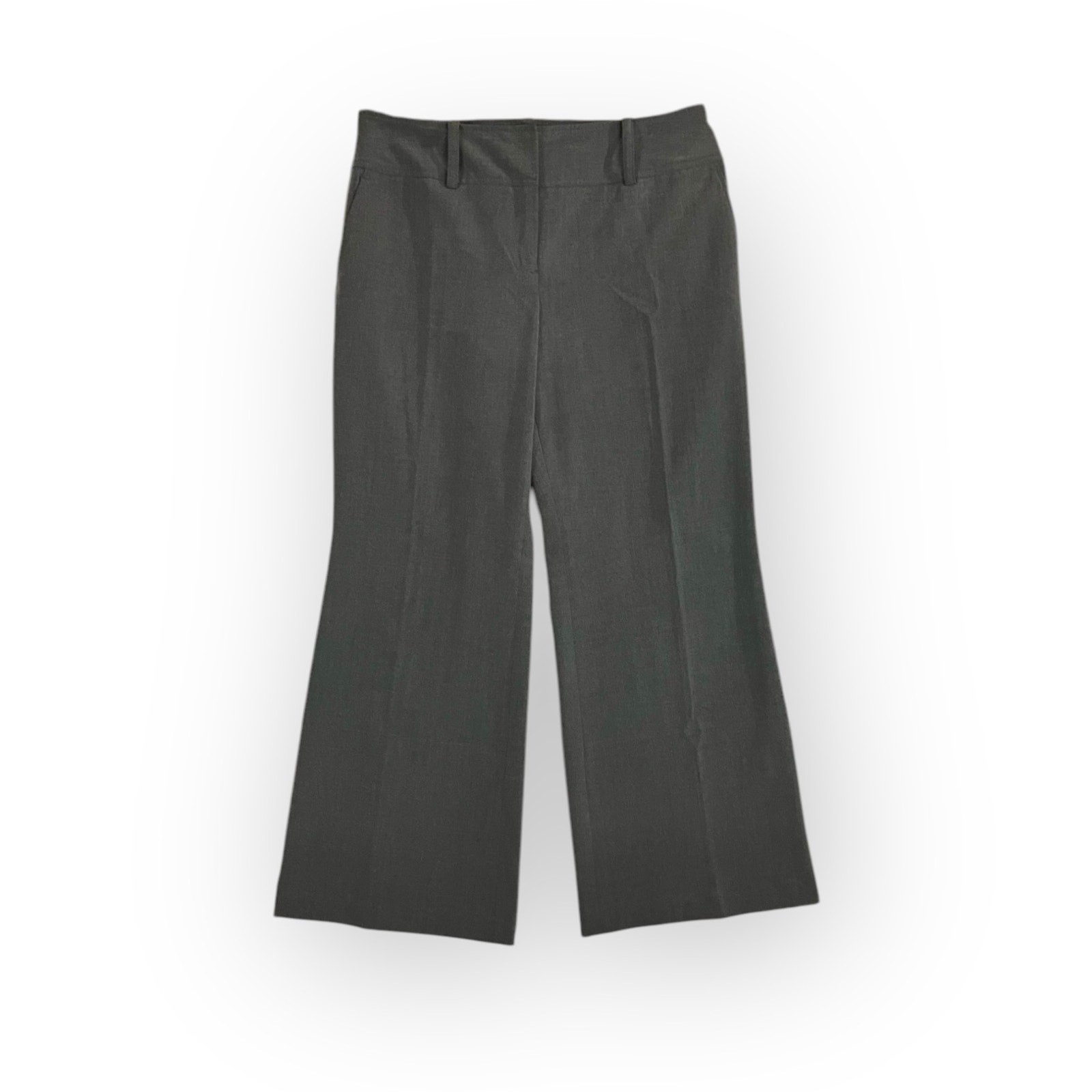 Ann Talyor Women’s Gray Curvy Fit Just Below the Waist Flare Leg Slacks | Size 8