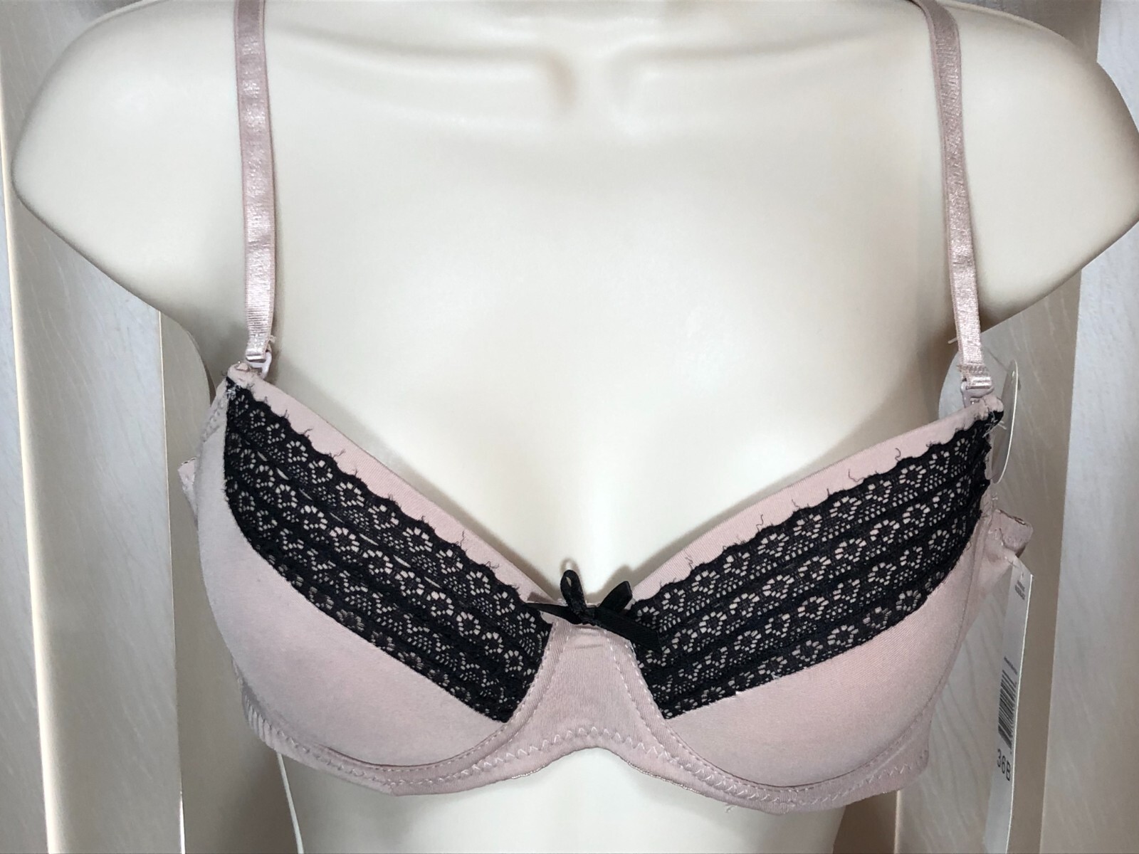 Honeydew Underwire Push Up Bra 36B Convertible Antoinette Ruffle Nude R499058