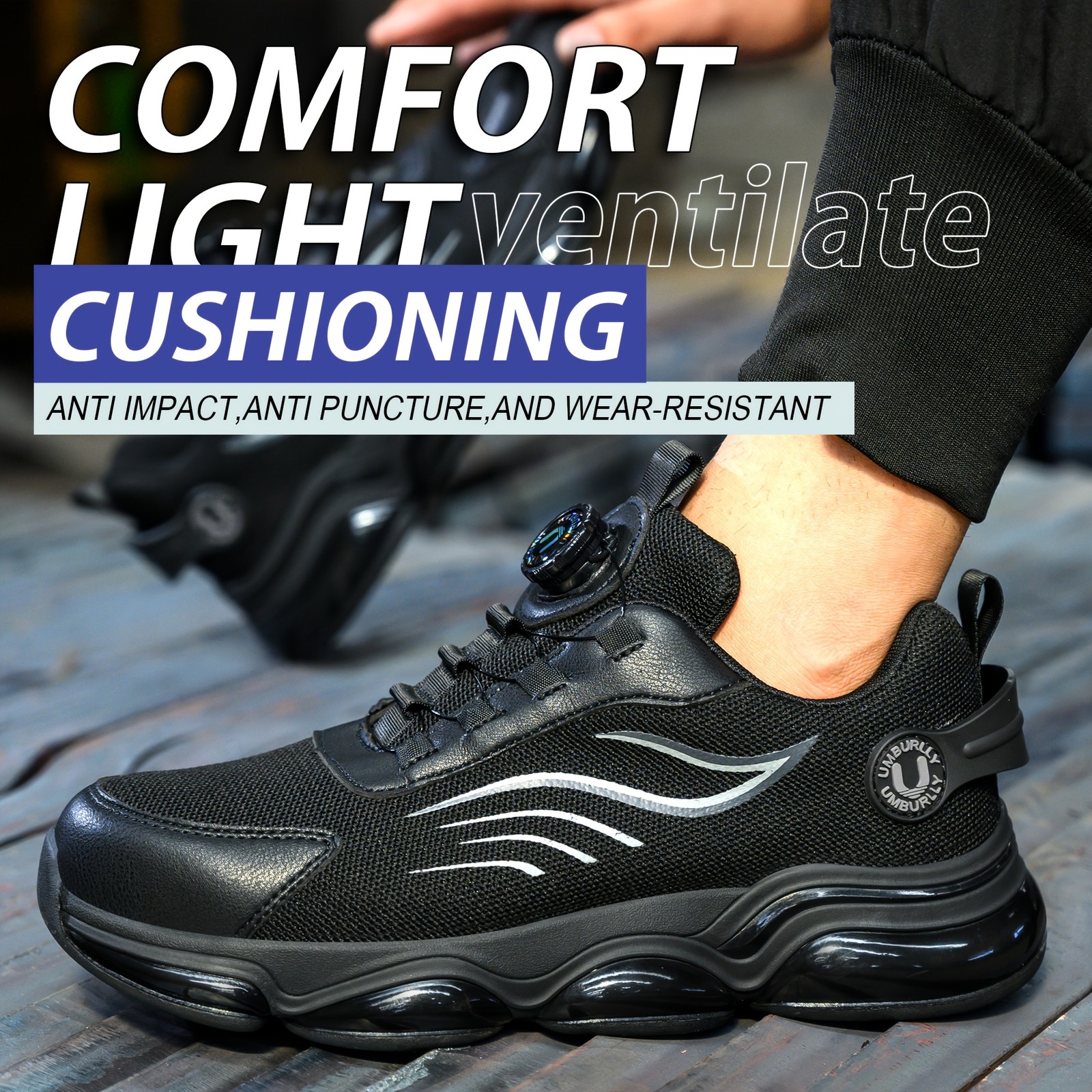 Work Safety Steel Toe Shoes Men Tennis Lightweight Sneakers Slip Indestructible