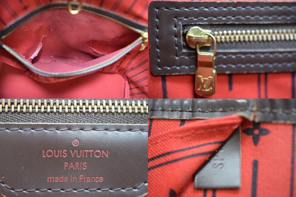 Auth Louis Vuitton Neverfull MM Tote Bag Damier Ebene Canvas N51105 LV 53736