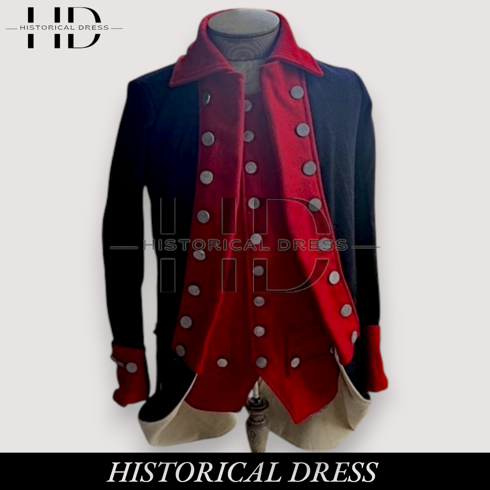 Continental Army Regimental Coat + Vast Revolutionary War Blue with red facings