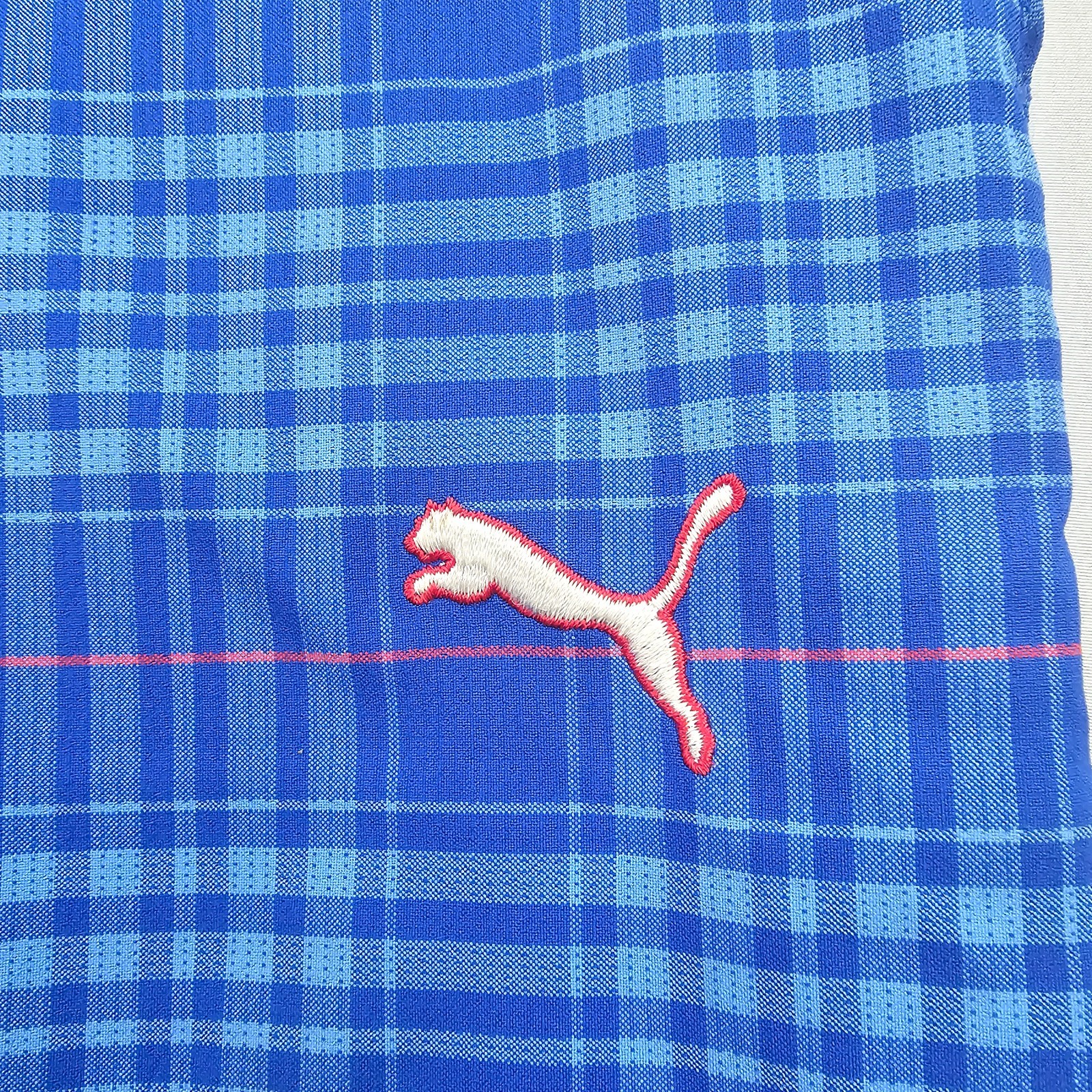 Cobra Puma golf pants mens W 32 L 32 blue check cotton 561635 pockets zip