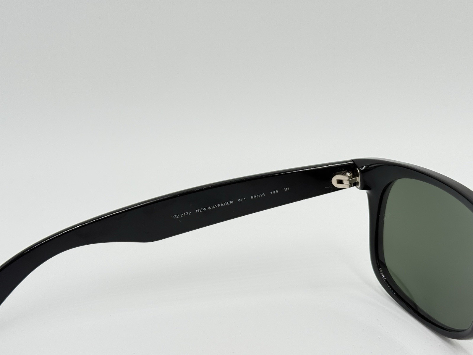 RAY BAN RB2132 901 58mm NEW WAYFARER Black; Green Classic G15 AUTHENTIC ITALY