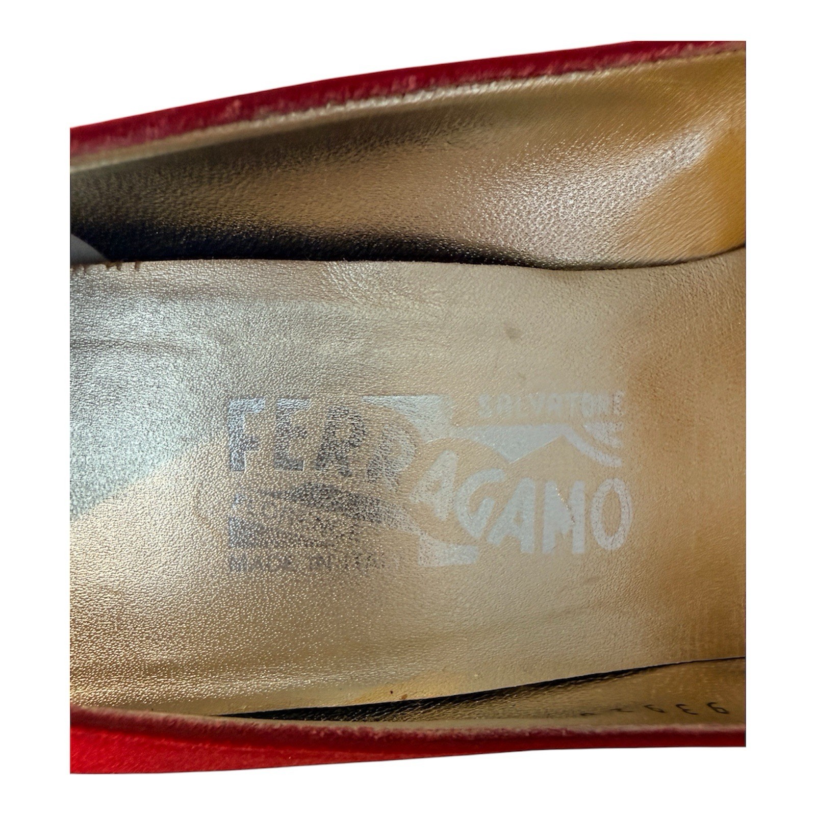 Vintage 1960s Salvatore Ferragamo Red Satin Pumps Heels 8.5 Made in Italy RARE