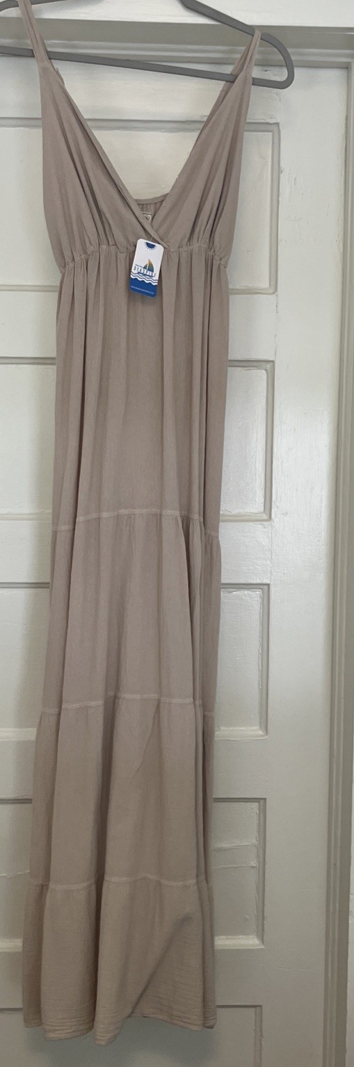 SEASPICE Resortwear Samantha Maxi Dress Baby Beige 100% Peruvian Cotton XL Boho