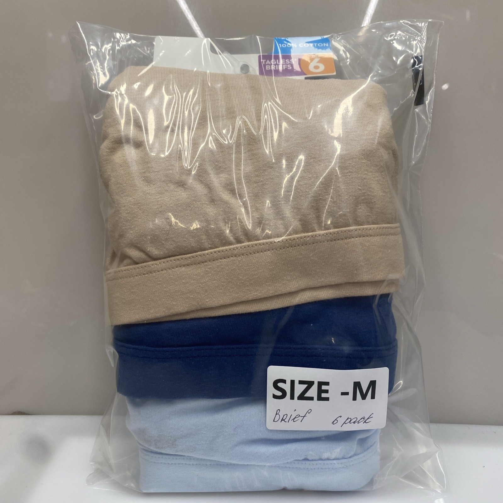 Hanes Womens Tagless Brief 6-Pack Pure ComfortSoft Waistband Sz 6/M❗️No Tag
