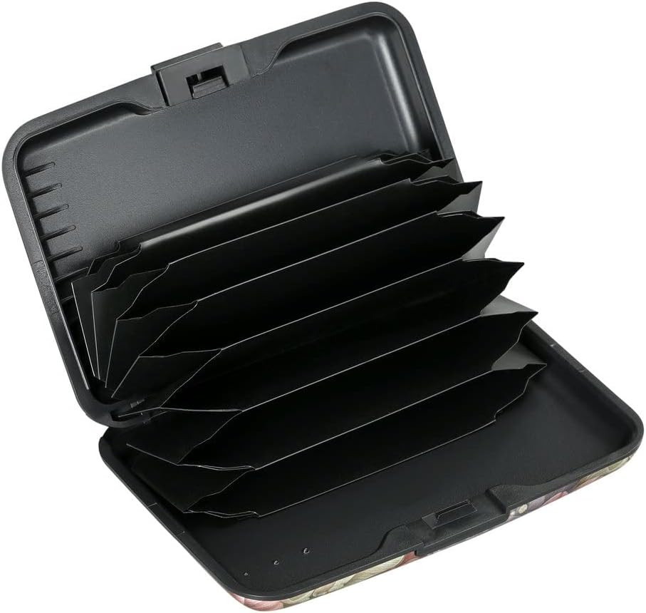 RFID Blocking Aluminum Credit Card Holder Slim Wallet Case with 7 Slots