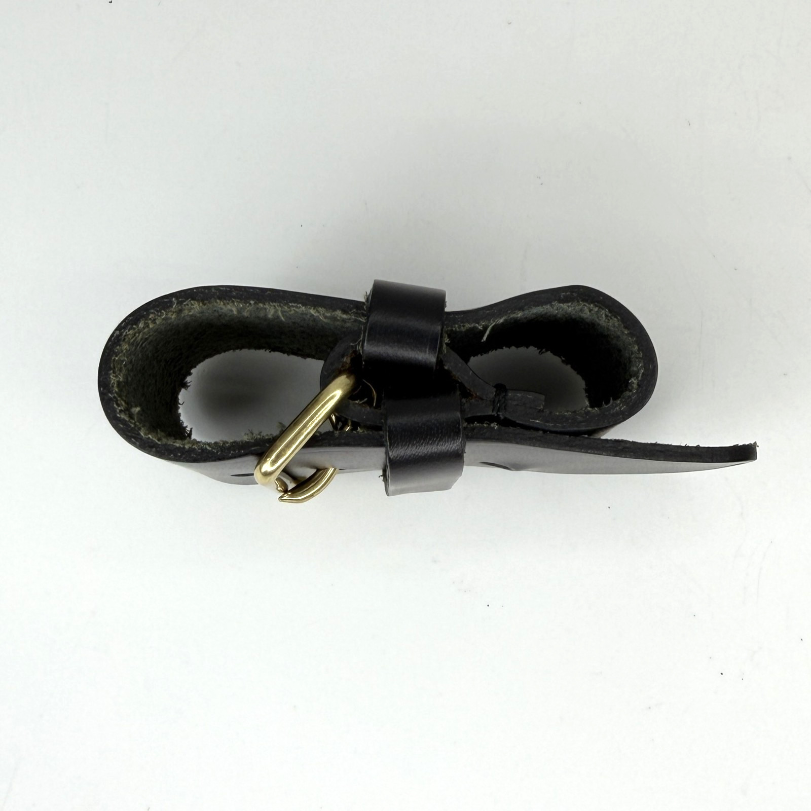 Authentic Louis Vuitton Black Leather Luggage Name Tag & Poignet Set Used Japan