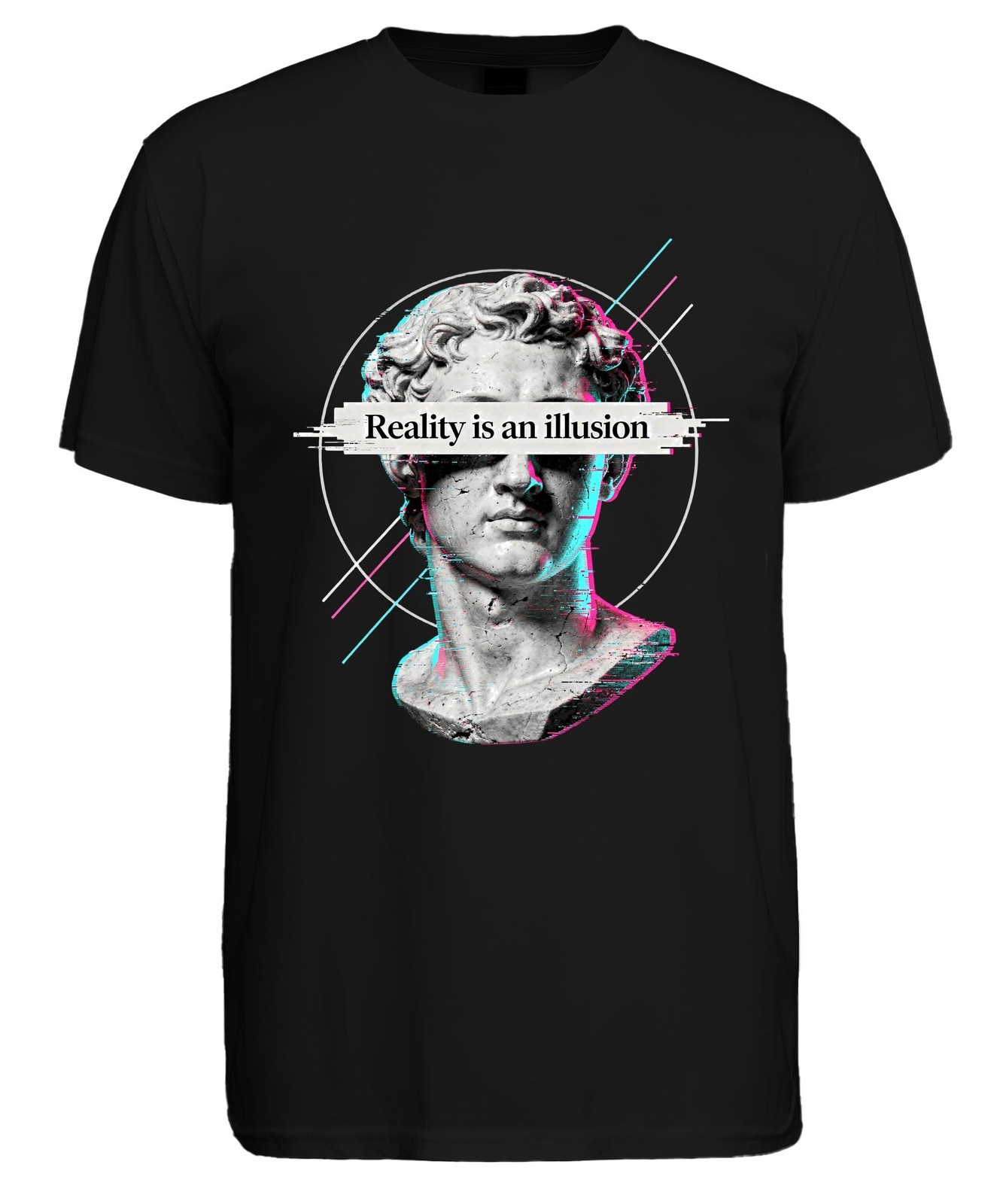 Reality is an illusion David Statue Glitch Art Vaporwave Aesthetic Men’s T-Shirt