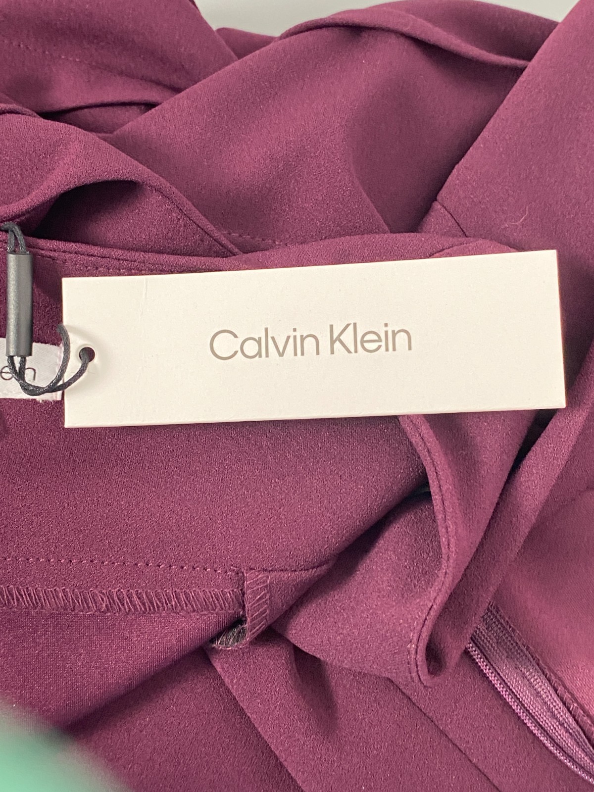 NWT Calvin Klien Ruched Front Sz 12 Sleeveless Sheath Dress Dark Purple Career