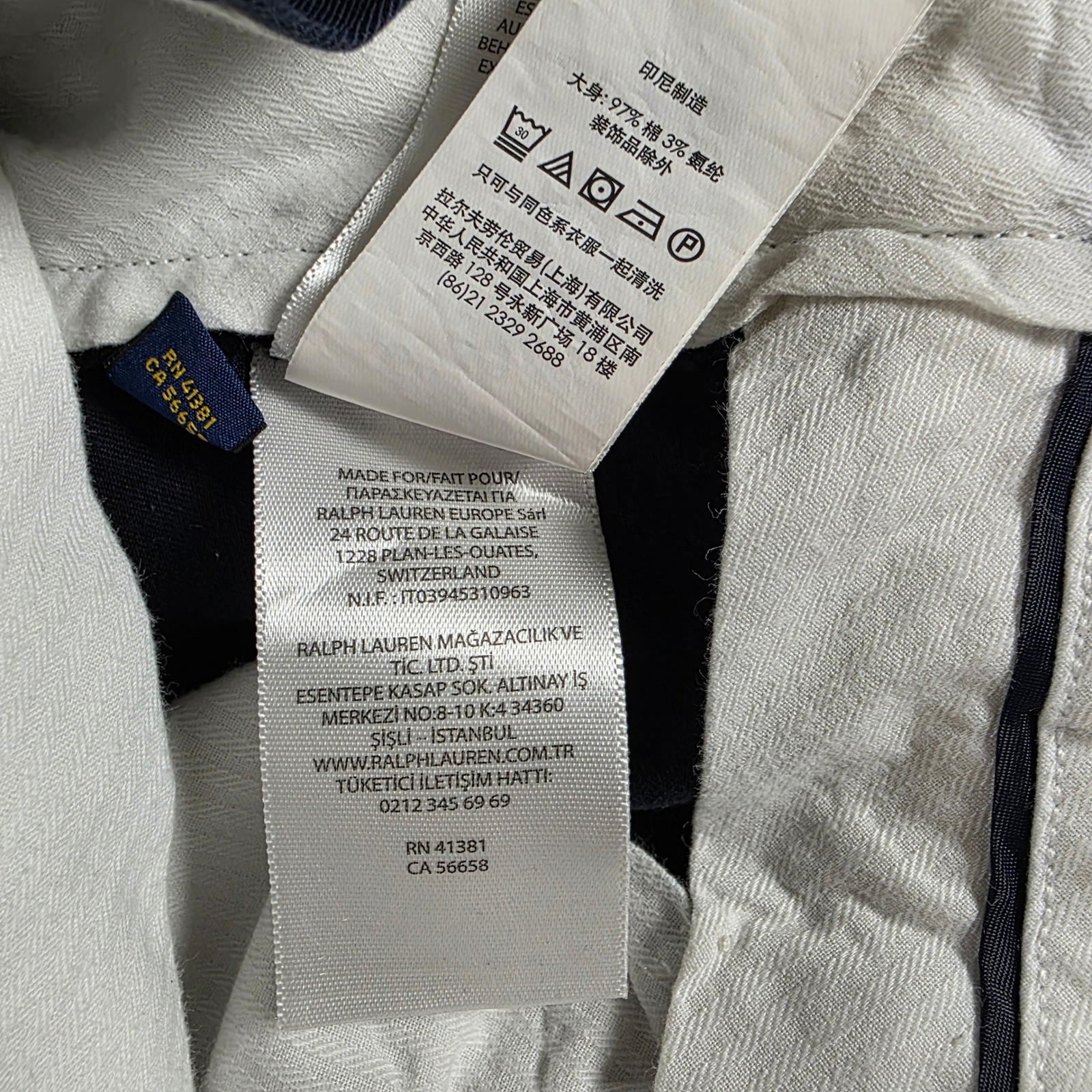 Polo Ralph Lauren Mens Navy Blue Stretch Classic Fit Chino Pants 33×30 RN41381
