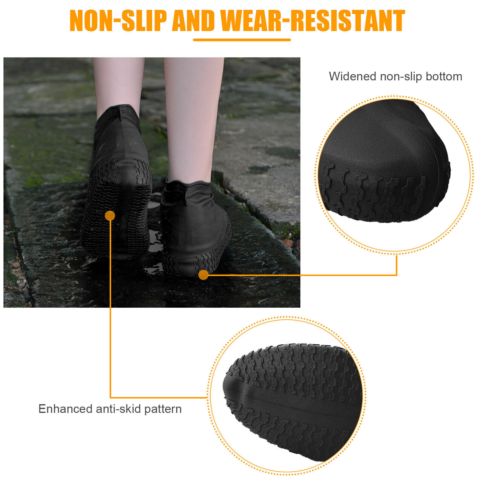 Anti-slip Rubber Shoe Covers Reusable Rain Snow Boot Waterproof Shoes Protector