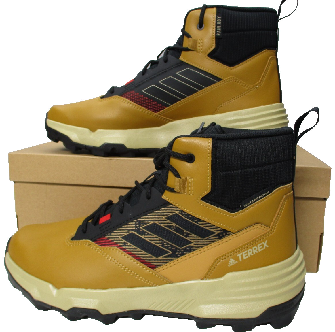 Adidas Terrex Unity Hiker Tan/Brown Waterproof Boots Mens Sz 9 Womens Sz 10