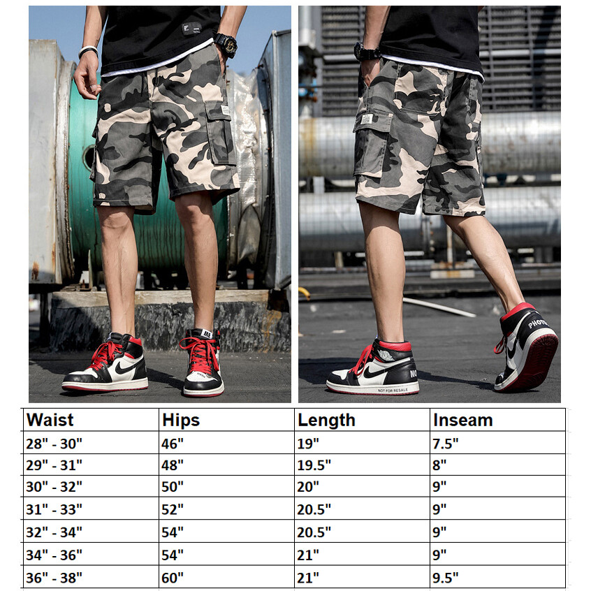 Men Casual Fashion Chino Cargo Shorts Pants Multi Pockets Summer Beach Trousers