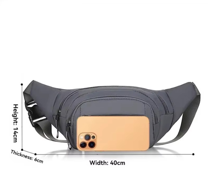 Men Canvas Waist Pack Fanny Bag Ultra Thin Anti Theft Running Belt no box