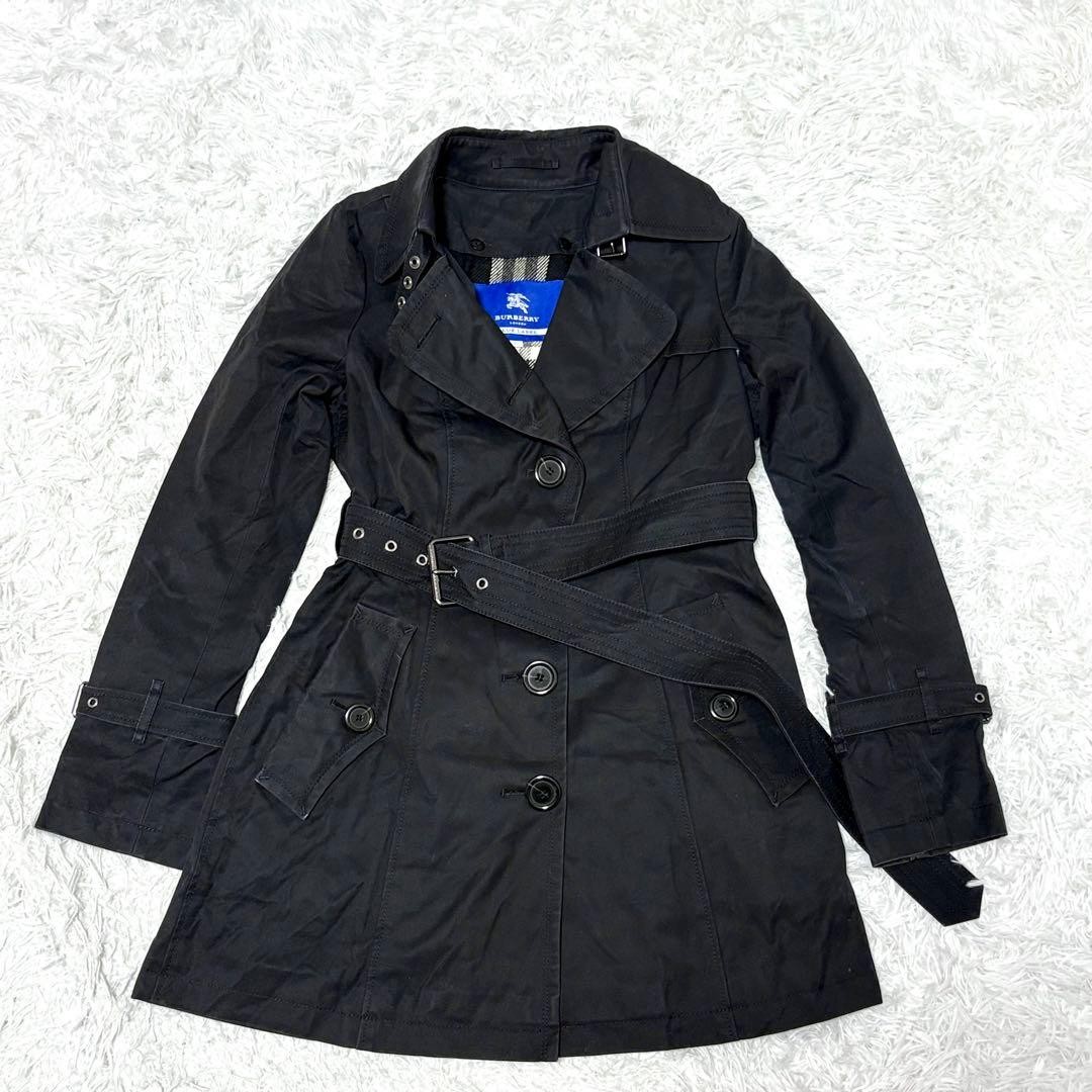 Burberry London Blue Label Trench Coat Black with Liner M