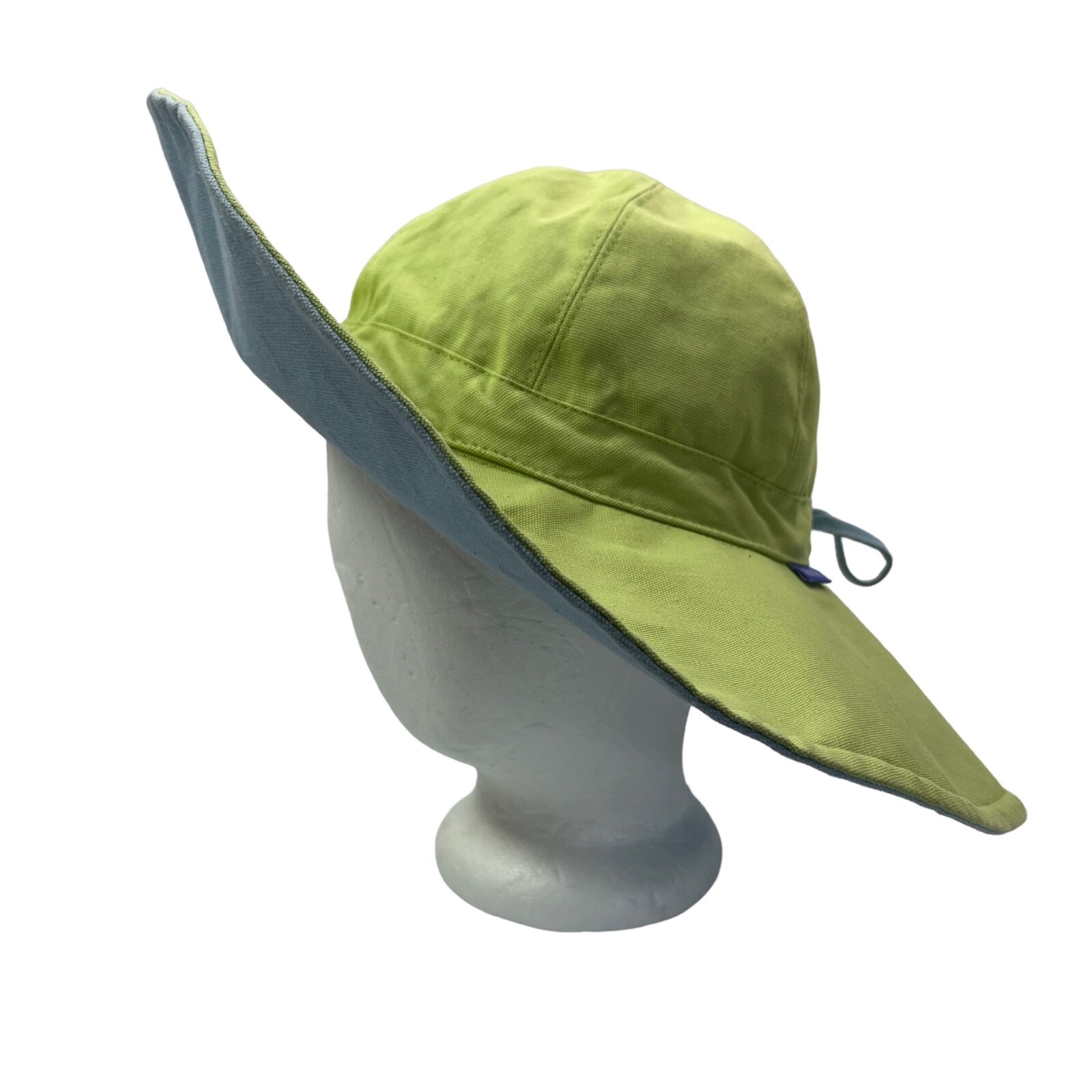 Wallaroo Drawstring Packable Floppy Sun Hat Green Blue Casual Travel Beach Boat