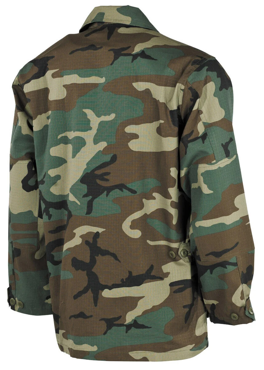 US Field Jacket Men’s Military Combat Camping US BDU Rip Stop Camo Woodland