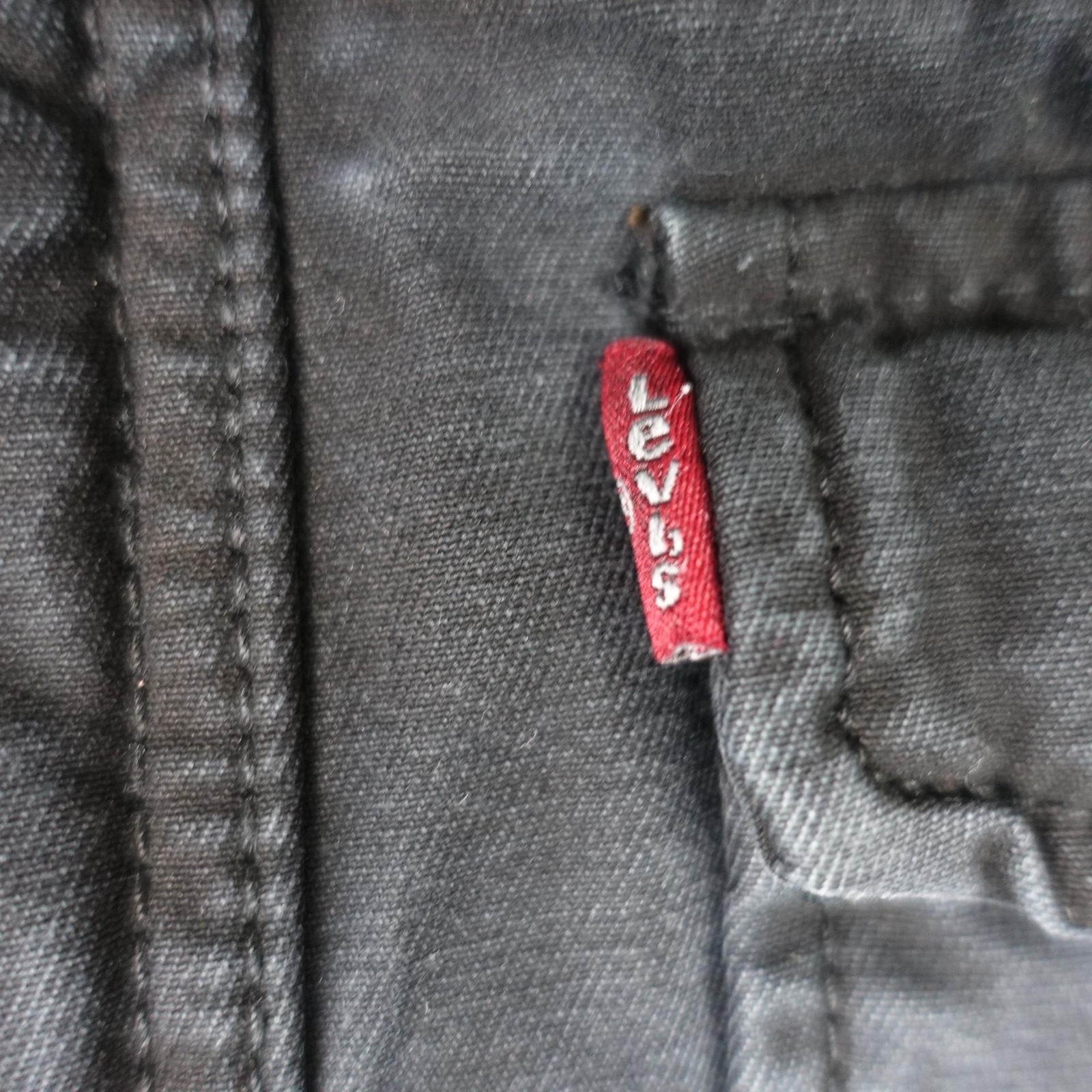 Levis Jacket Mens XL Gray Canvas Military Quilted Lined Insulated Zip Front VTG