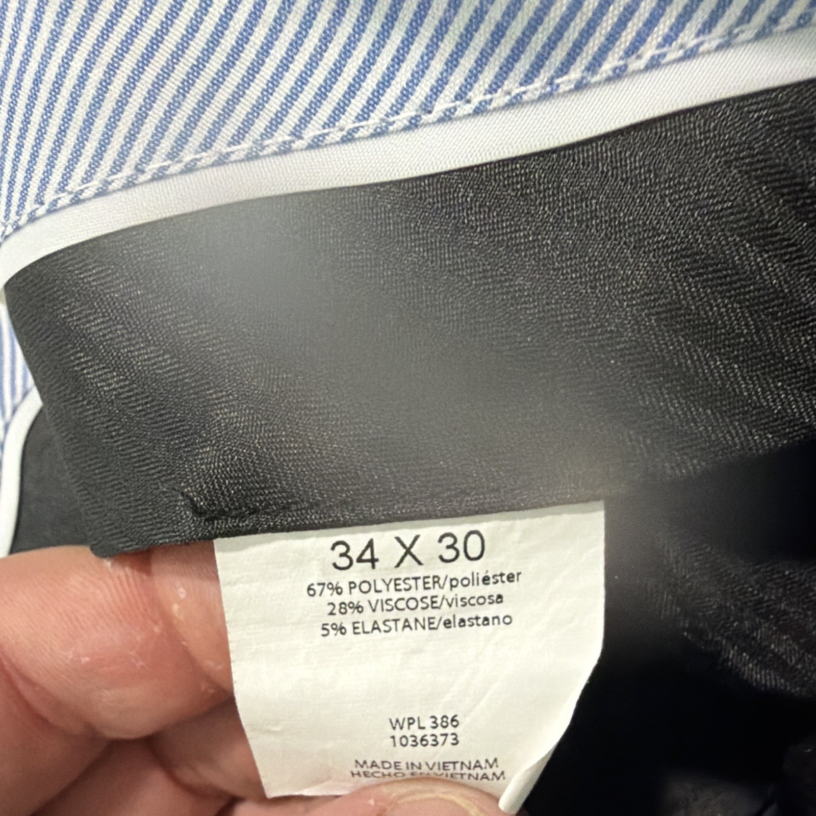 J.M. Haggar Men’s Navy Slim Fit 2-Piece Suit 40R 34×30 Stretch Flat Front