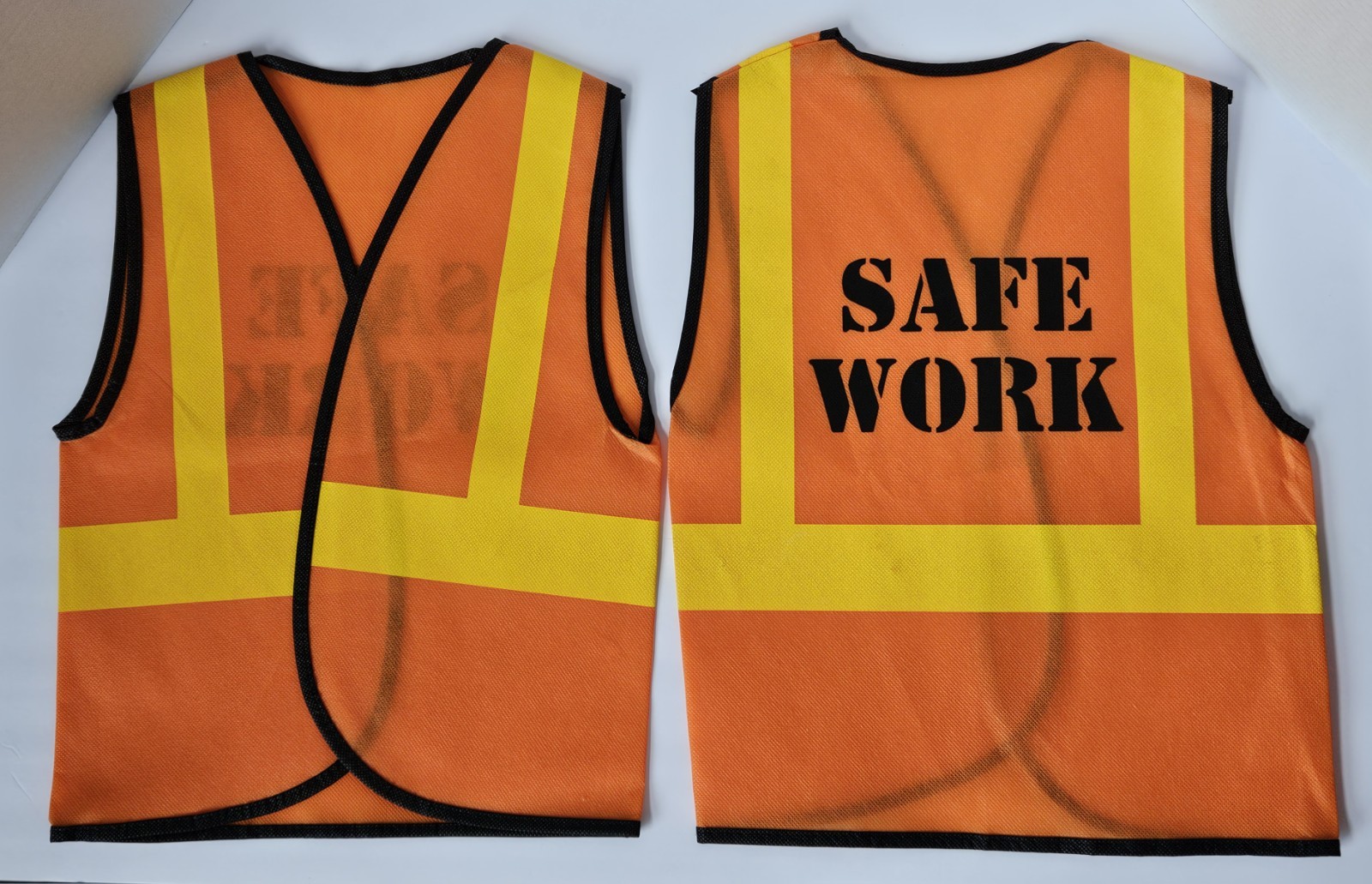 Set of 5 Kids Construction Worker Orange Safety Vest Costumes and 6 Goodie Bags