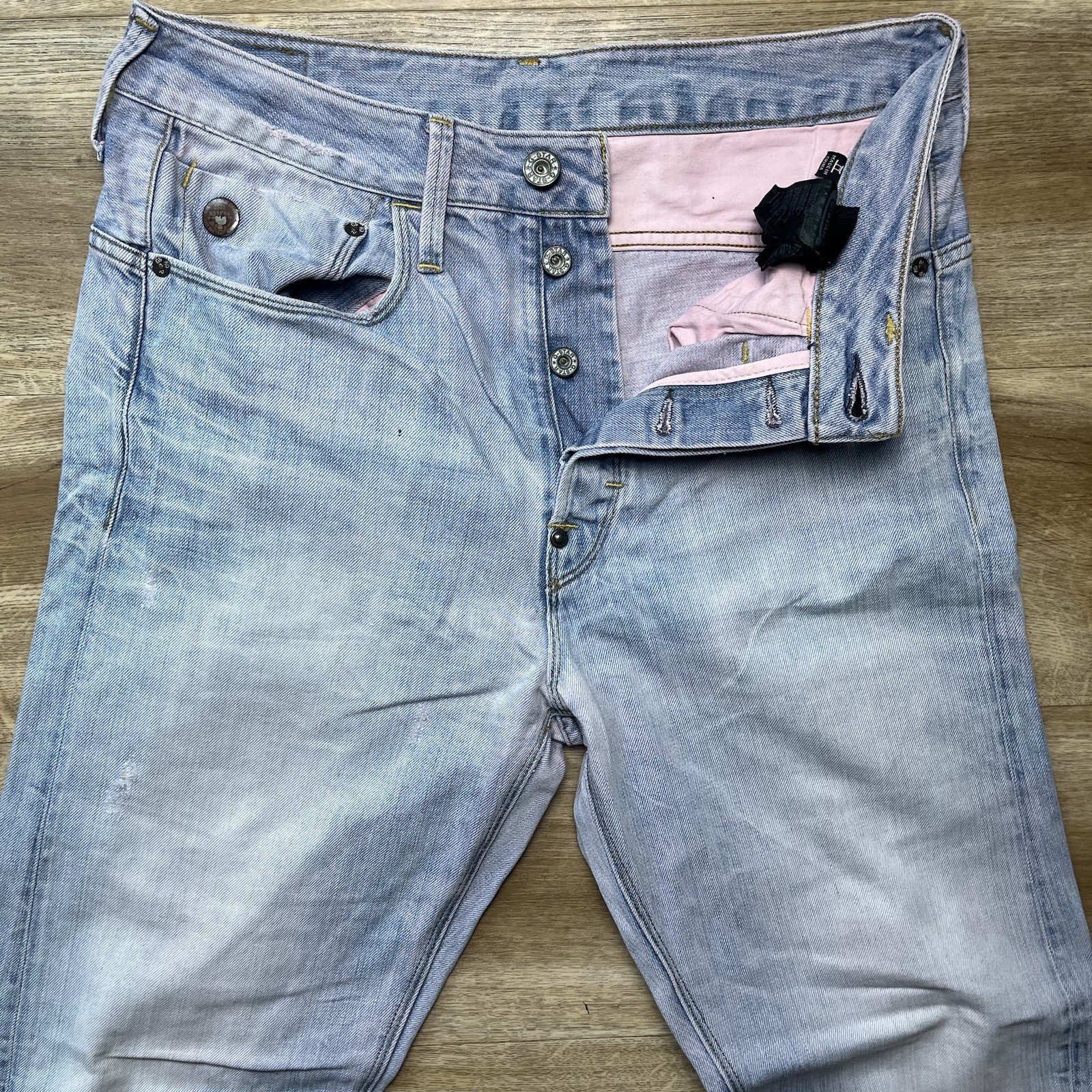 G Star Raw Jeans Men 30×34 Pink Dyed Type C 3D Loose Tapered Distressed Ins Alt.