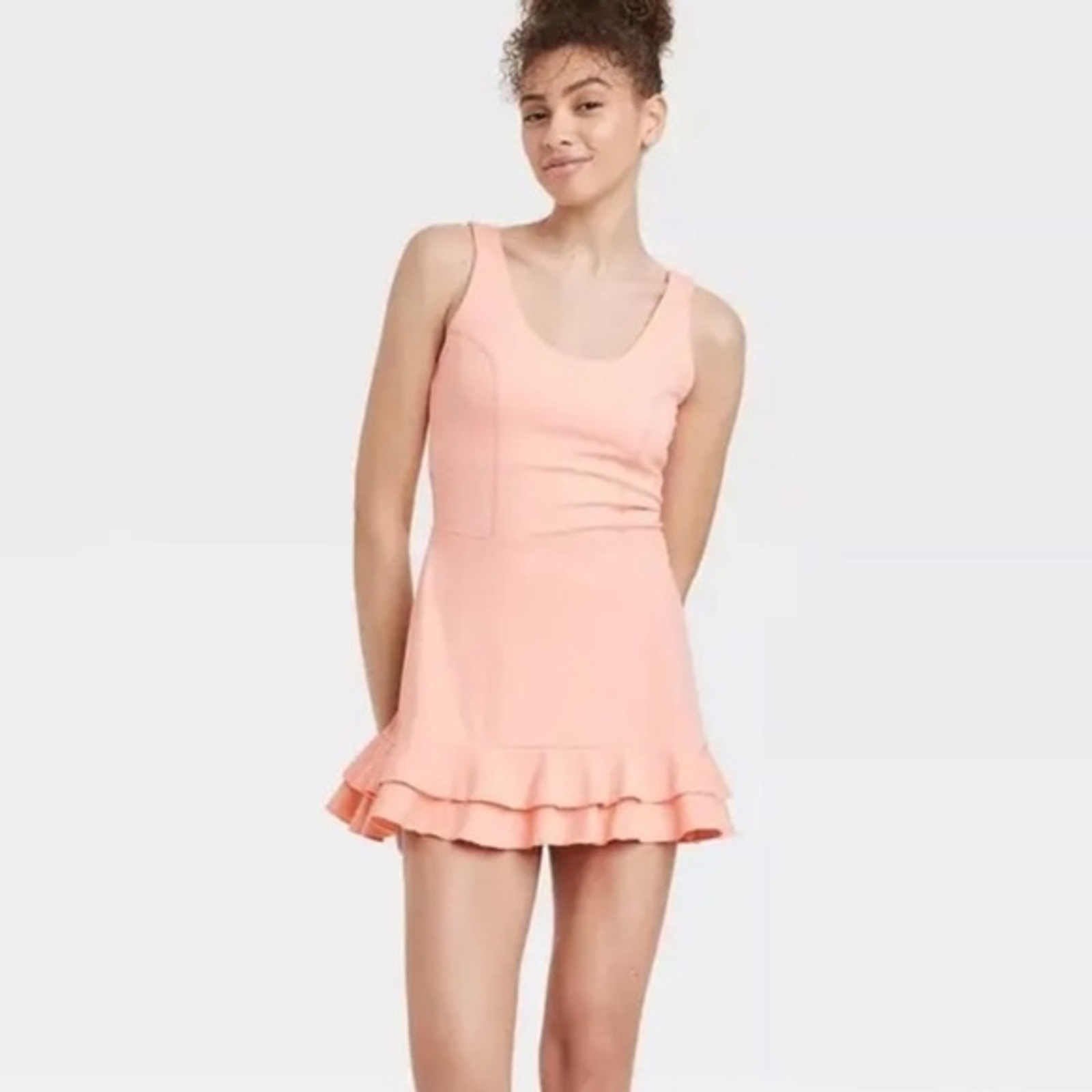 NWT JoyLab Women’s Ruffle Active Tennis Dress Skort w/Pockets Size XLarge Sunset