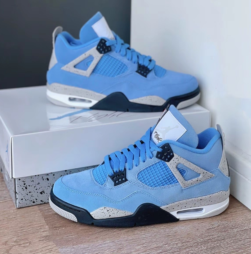 Jordan 4 “University Blue” Mid Top Men’s Retro Basketball Shoes Us Size 6-12