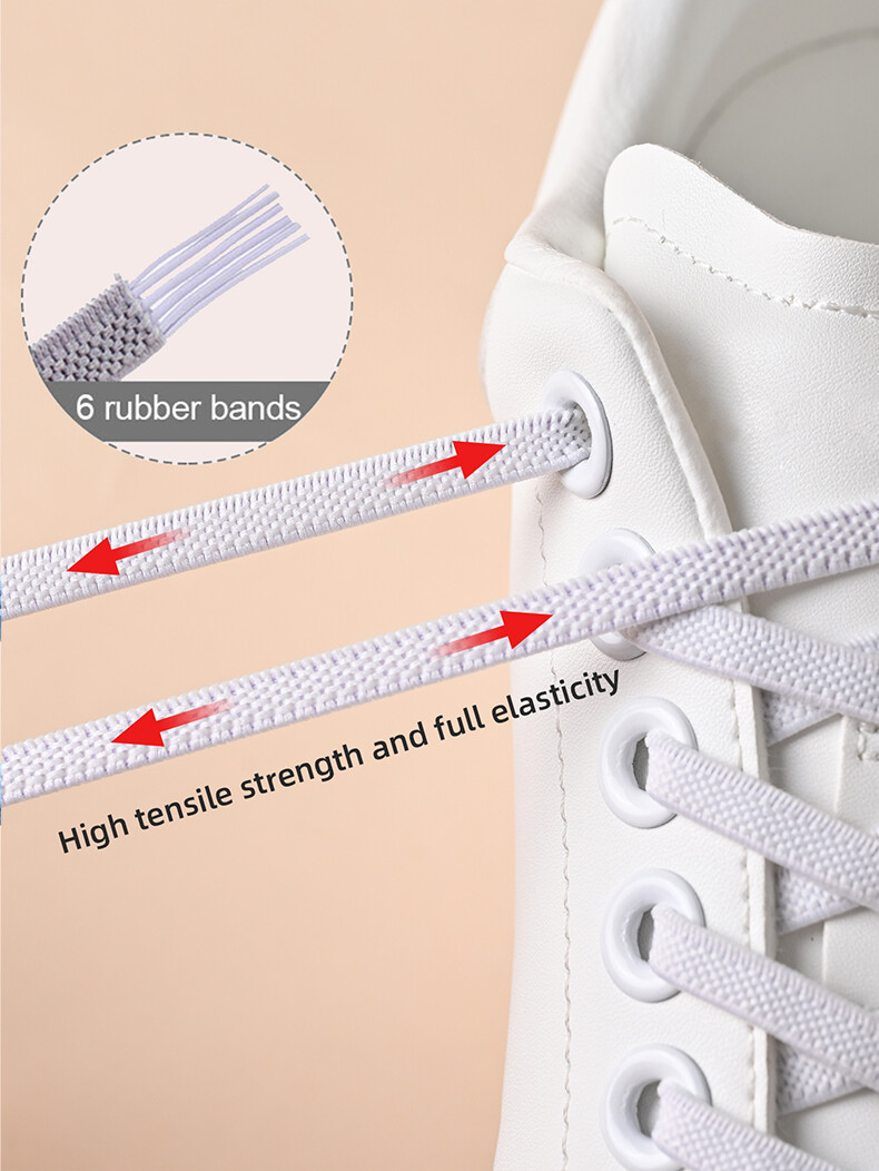 No Tie Flat Elastic Shoelaces Sport Shoe Laces String For Kid Adult Sneakers 1M