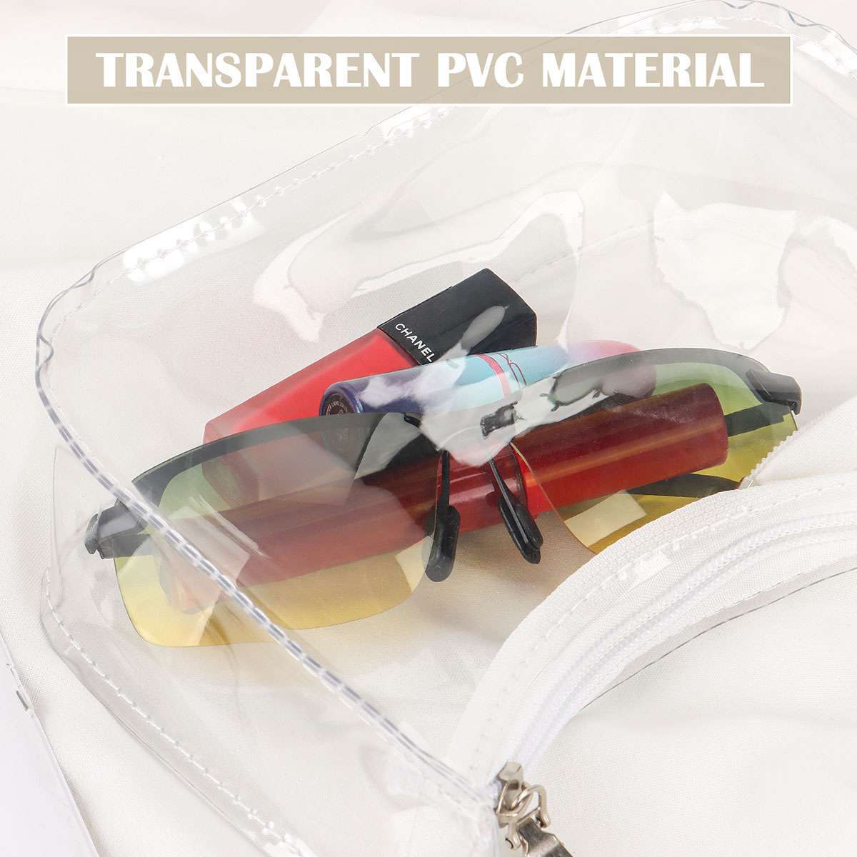 Women Mini Transparent Bag PVC Stadium Approved Sports Handbag Purse Zipper