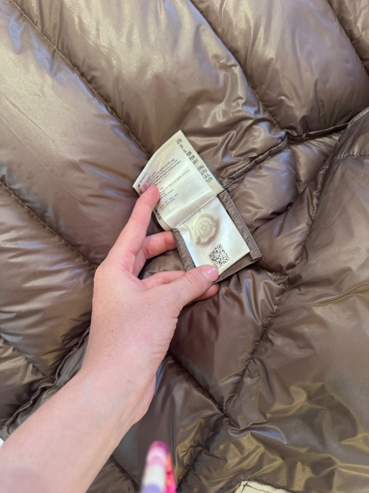 moncler beige/brown womens puffer jacket