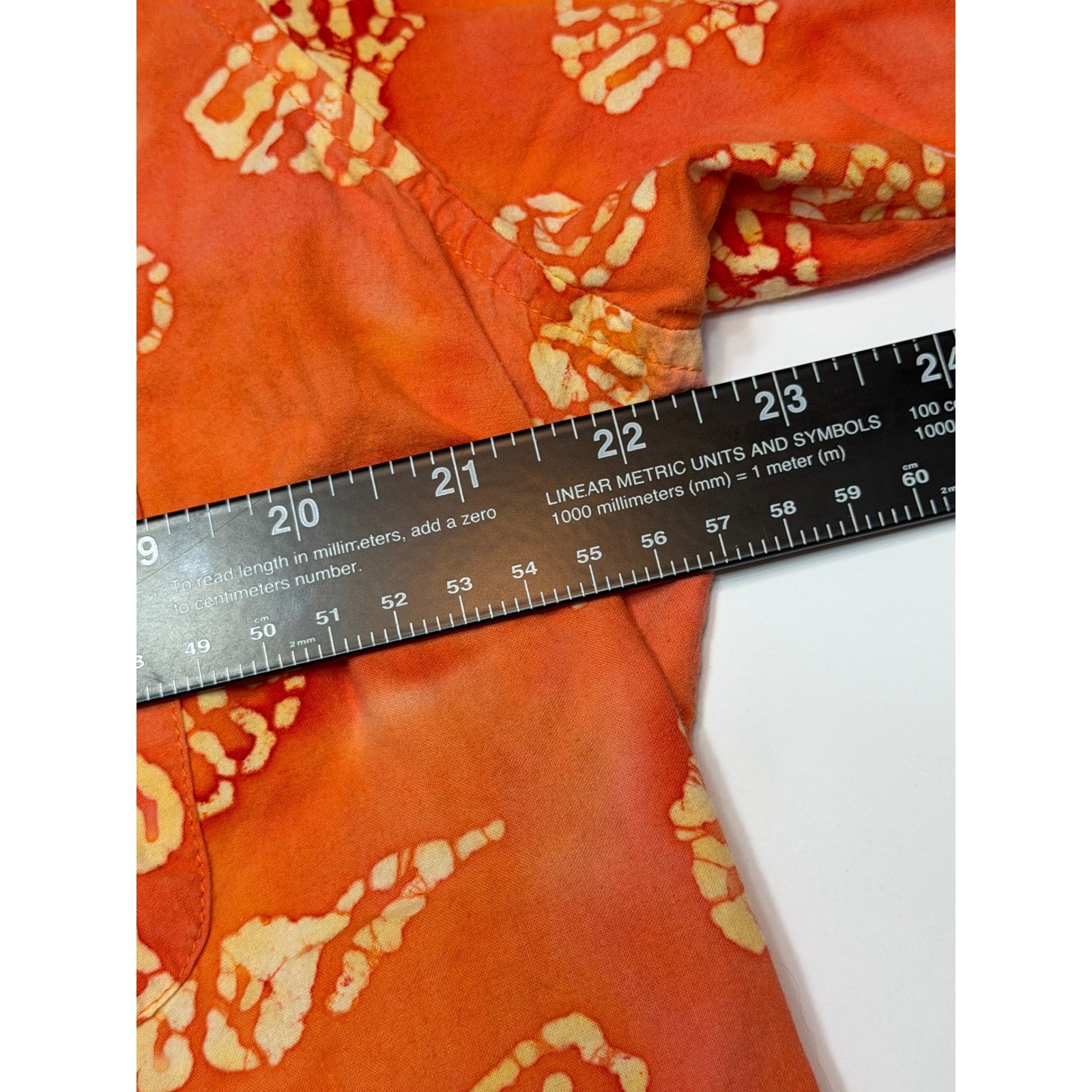 Columbia Womens XXL Orange Sea Shell Seahorse Batik Cotton Button Down Shirt