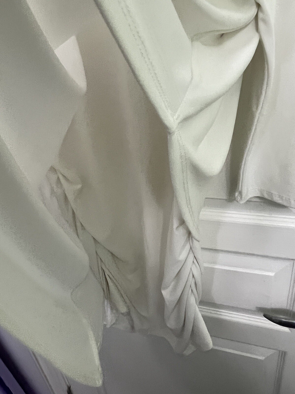 Pretty Woman White Polyester/Spandex Side Ruched 3/4 Sleeve Tunic Size XL. NWT!