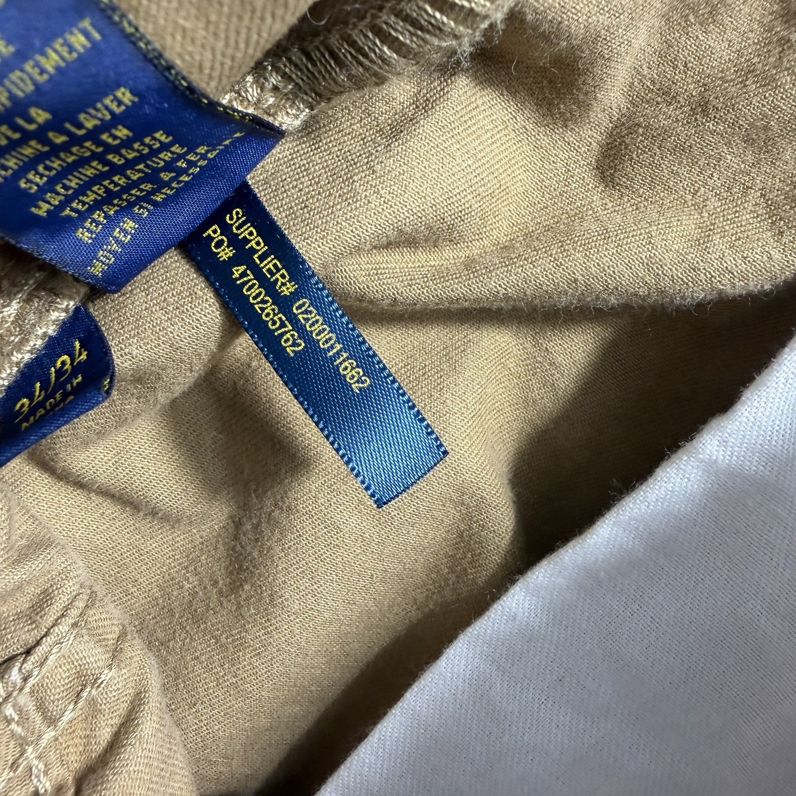 POLO Ralph Lauren Dungaree 650 Straight Men’s Jeans Tan Size 34 X 34 Preppy