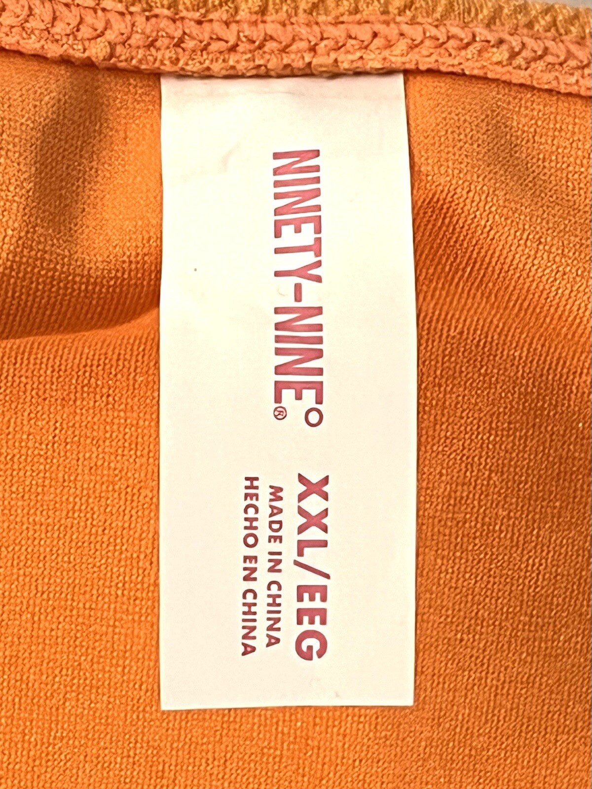 Juniors’ Ninety-Nine° Nectarine Orange Crinkle Bralette Bikini XXL (21/22) NWT