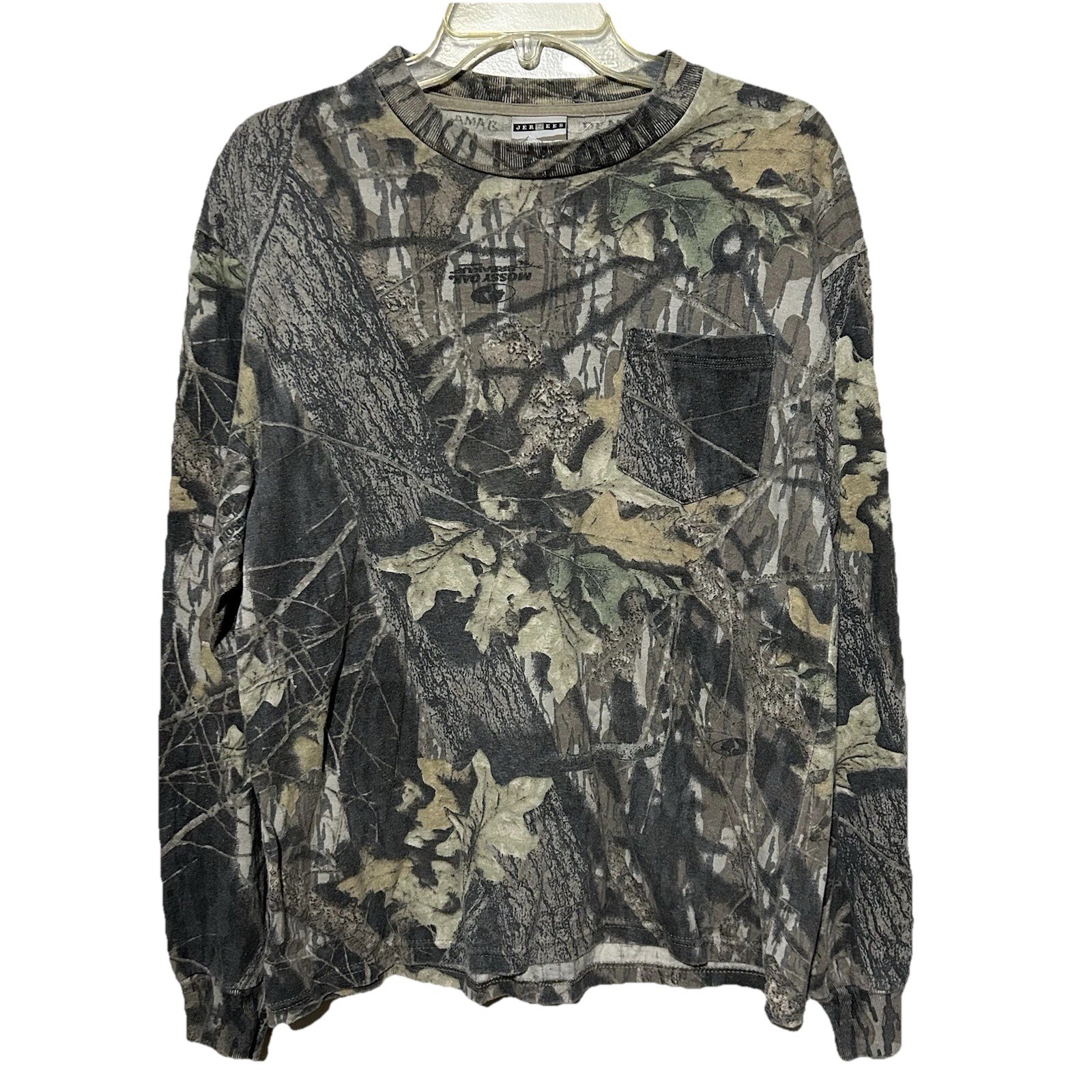 Vintage Y2K Jerzees Mossy Oak Break Up camo long sleeve shirt Size Medium