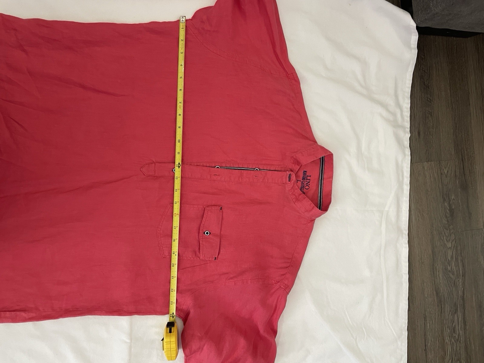 Massimo Castello 100% Linen Fushia Color Long Sleeved Men’s Shirt Size Large
