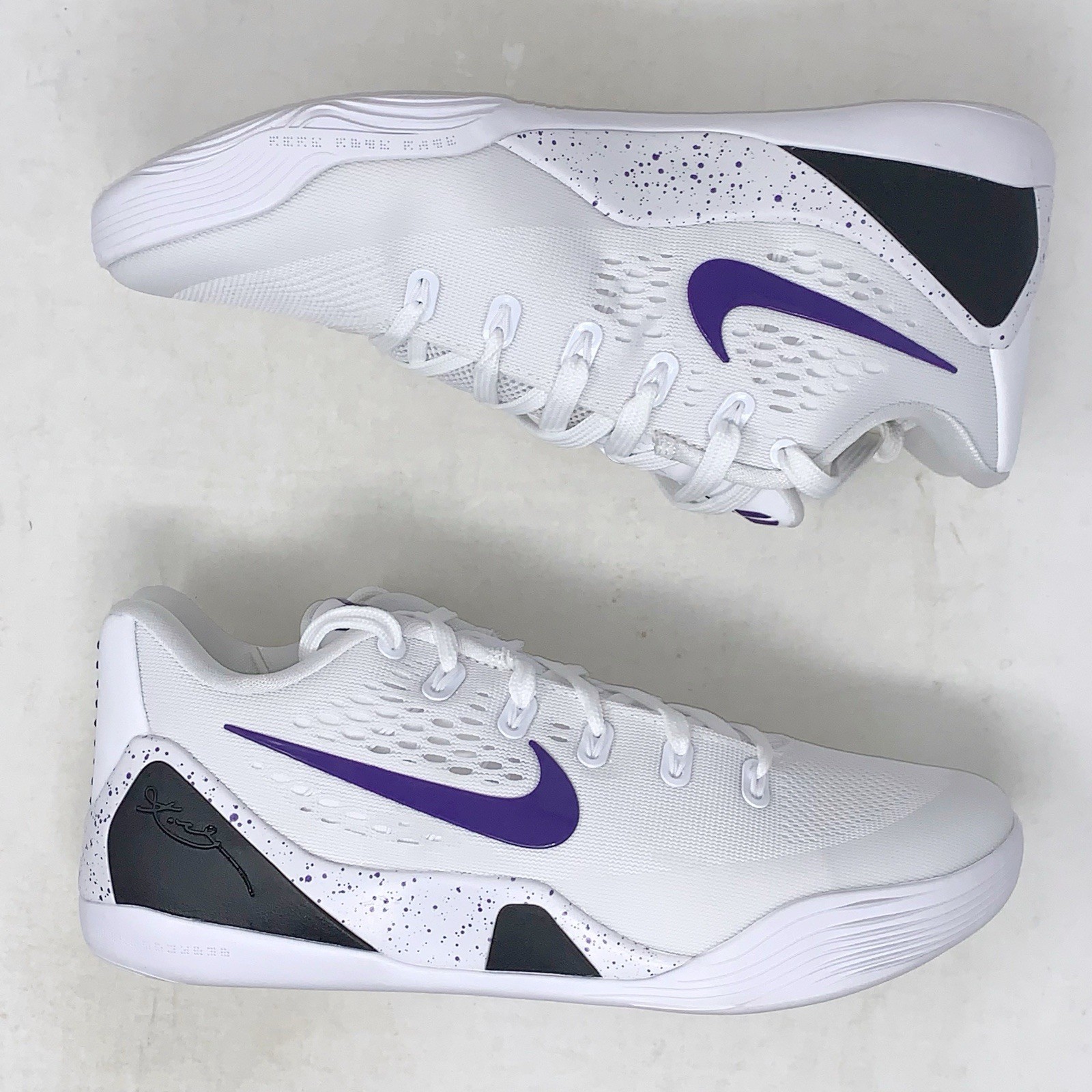 Nike Kobe 9 Elite Low Protro ‘LA Lakers Home’ White Sneakers, Size 12 IH1401-100